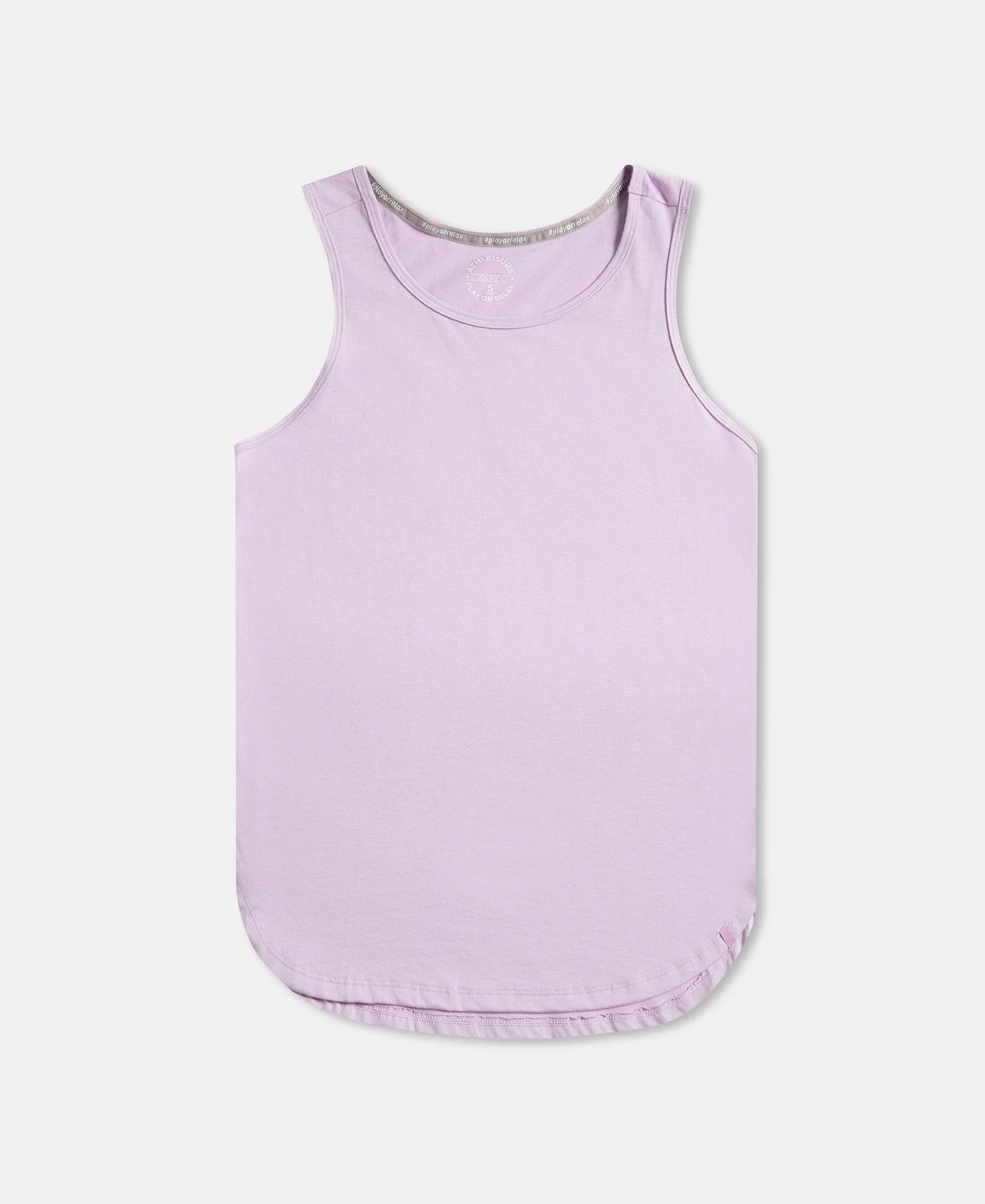 Super Combed Cotton Rich Solid Curved Hem Styled Tank Top - Orchid Bloom - Image 8