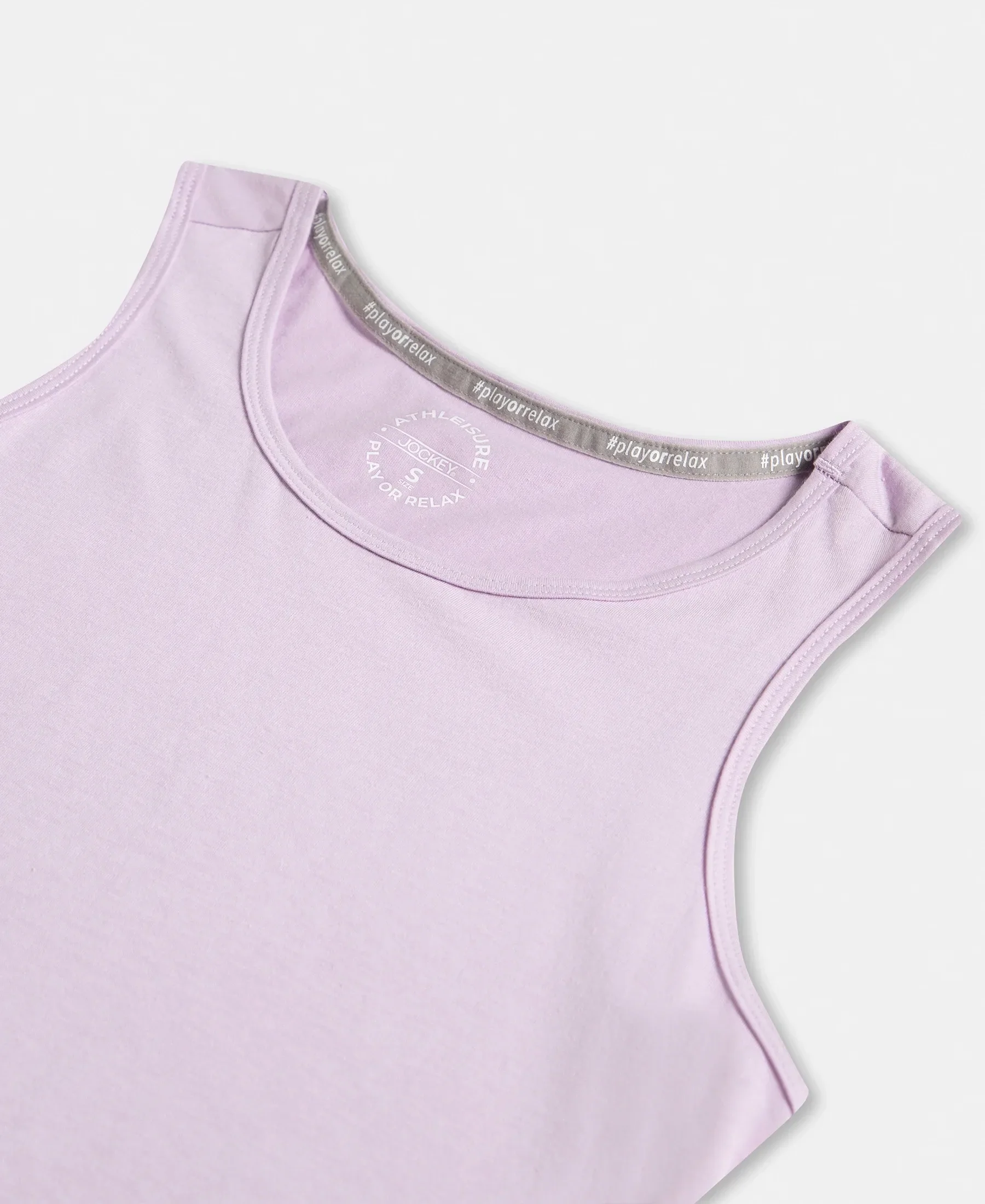 Super Combed Cotton Rich Solid Curved Hem Styled Tank Top - Orchid Bloom - Image 9