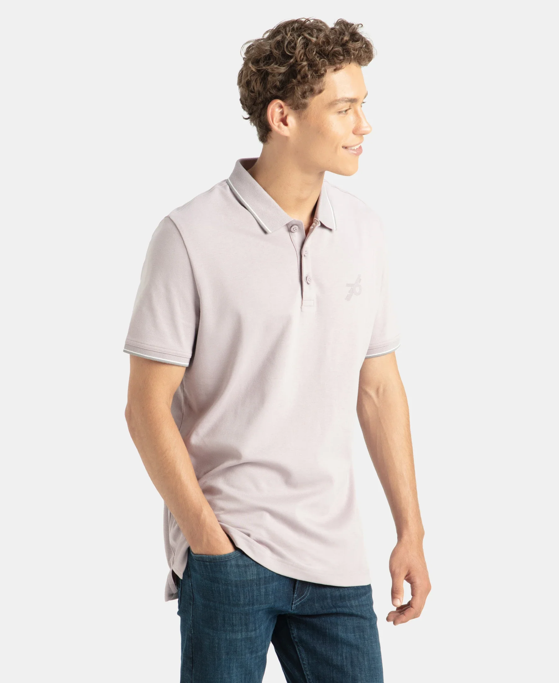 Super Combed Cotton Rich Solid Half Sleeve Polo T-Shirt - Nirvana - Image 2