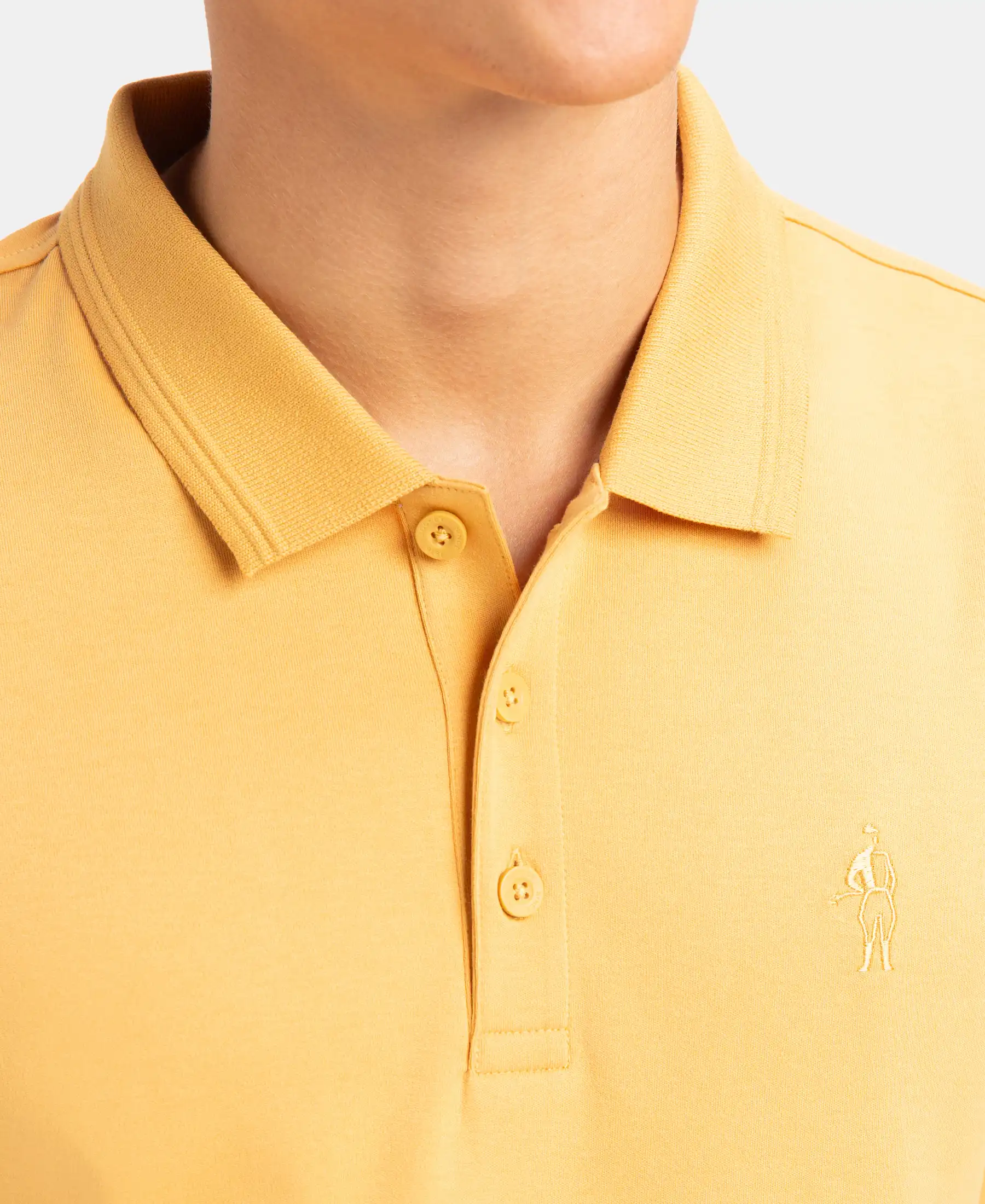 Super Combed Cotton Rich Solid Half Sleeve Polo T-Shirt - Oak Buff - Image 7