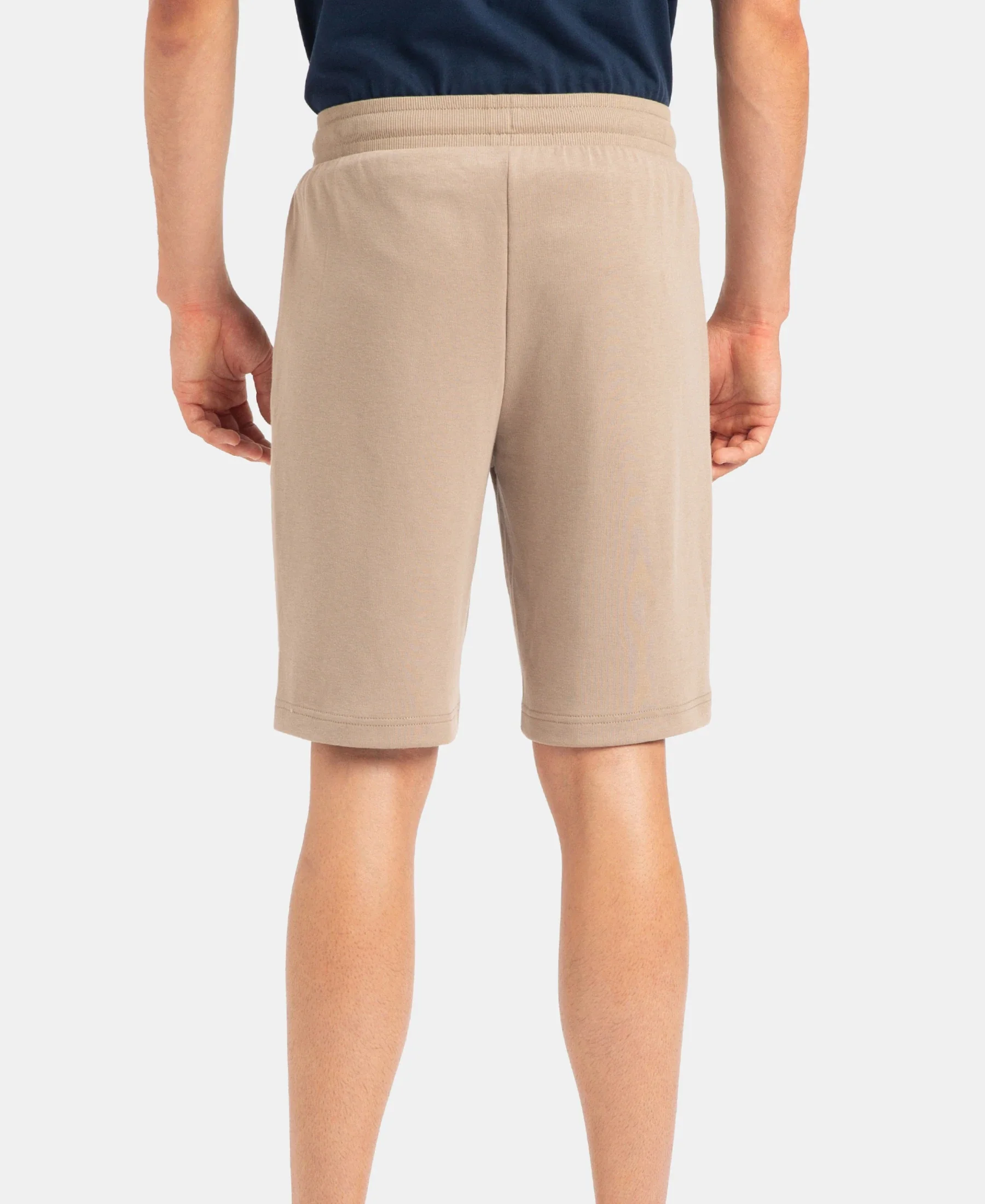 Super Combed Cotton Rich Straight Fit Shorts with Zipper Pockets - Desert Taupe - Image 3