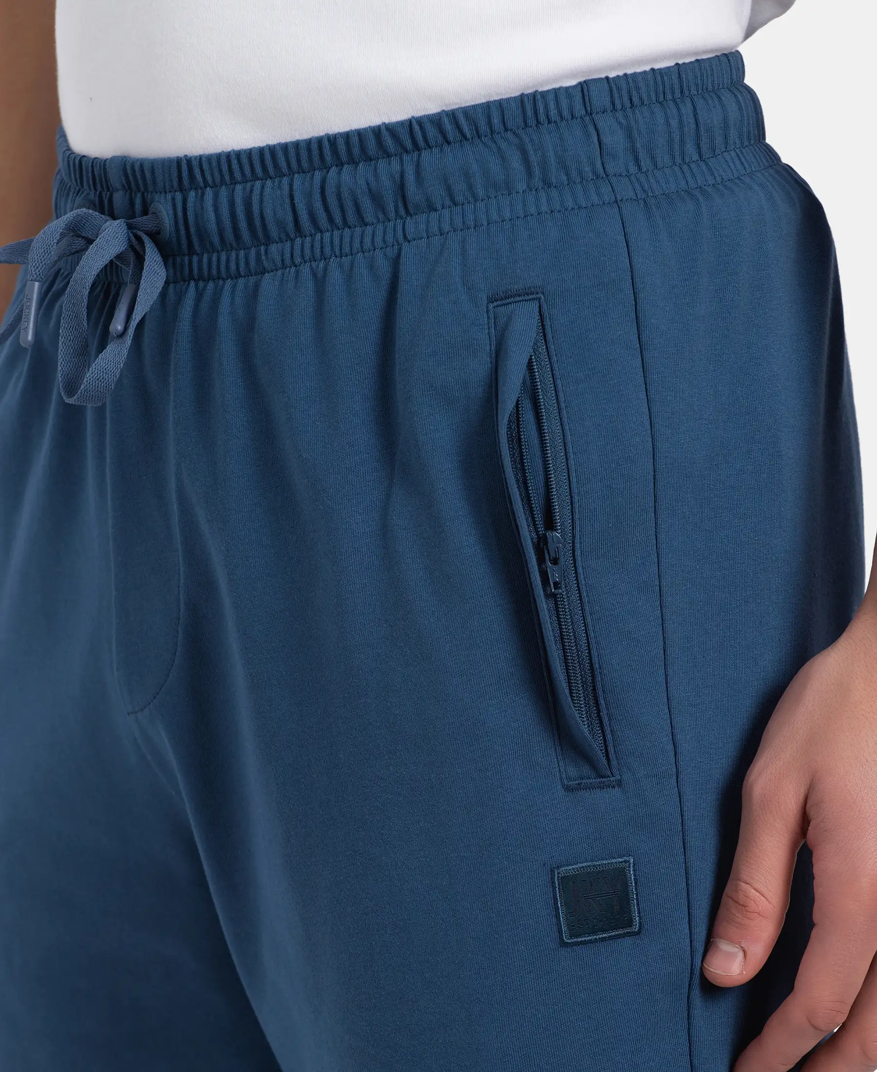 Super Combed Cotton Rich Straight Fit Shorts with Zipper Pockets - Ensign Blue & Navy - Image 9