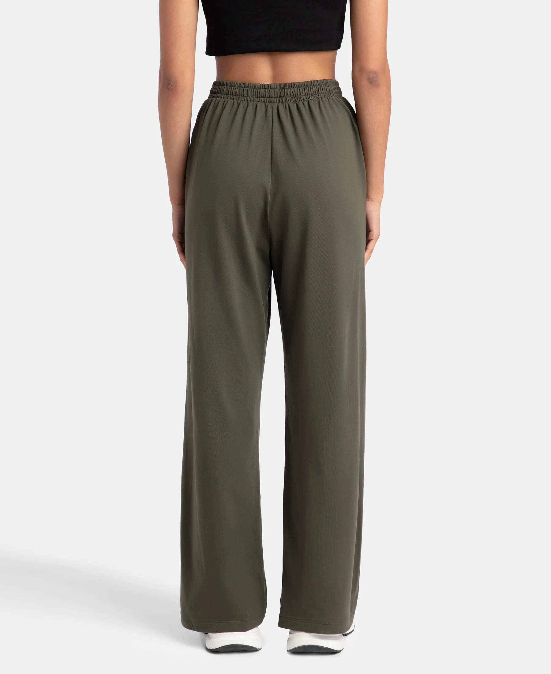 Super Combed Cotton Rich Straight Fit Wide Leg Pants - Deep Depths - Image 3