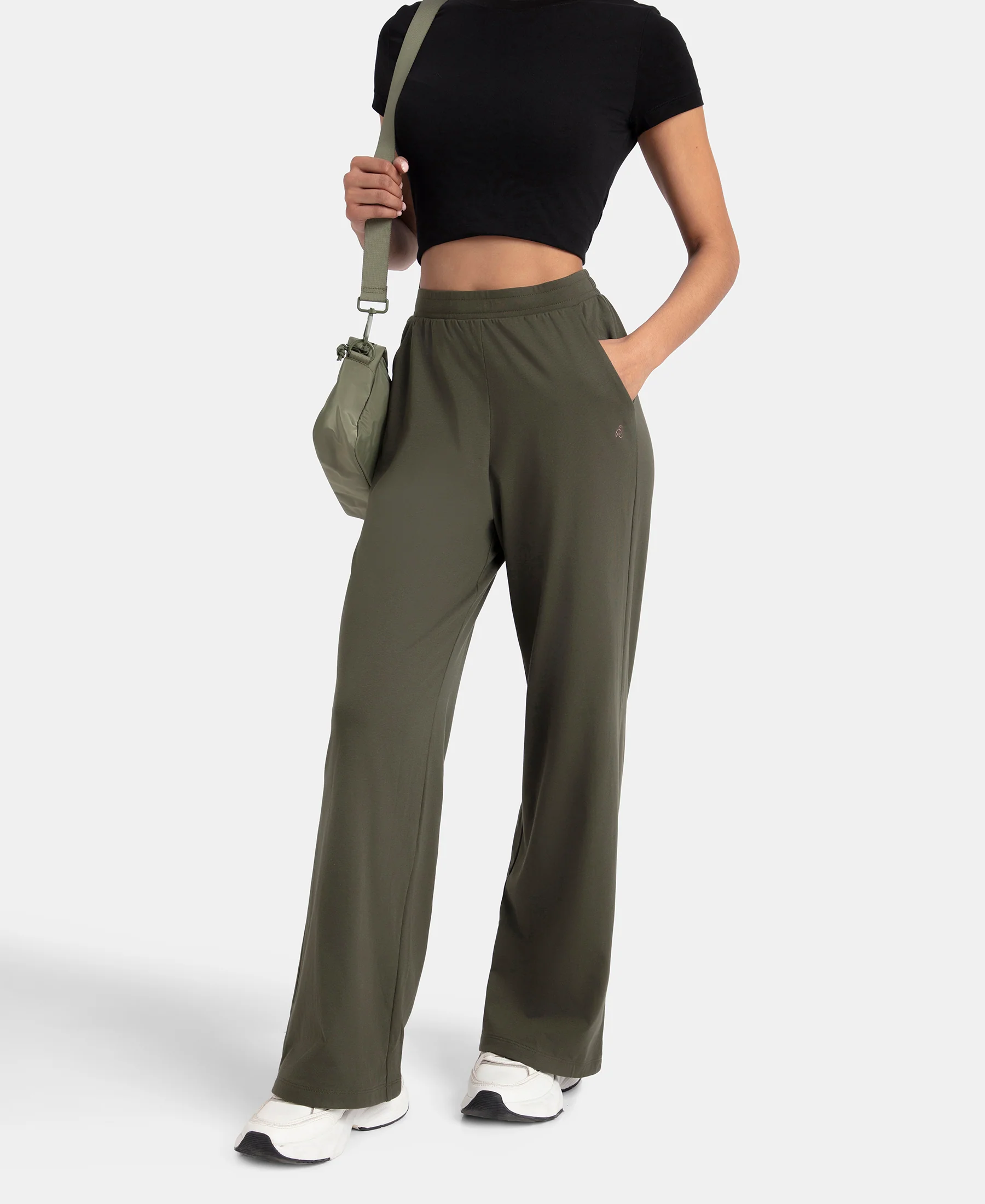 Super Combed Cotton Rich Straight Fit Wide Leg Pants - Deep Depths - Image 5