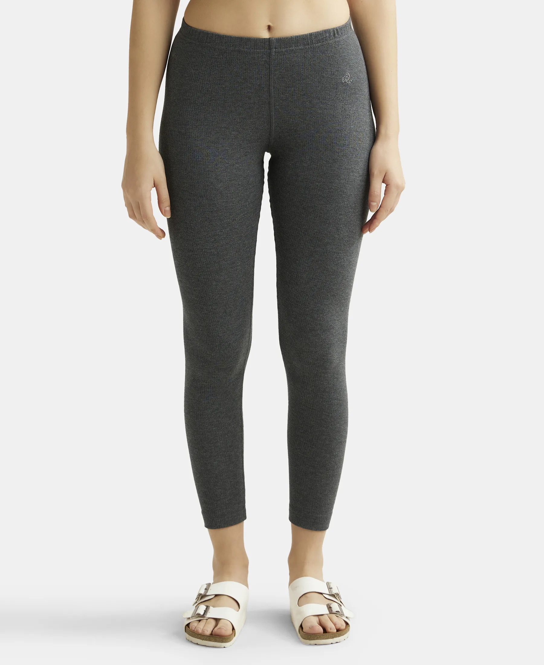 Extra Warmth Super Combed Cotton Rich Thermal Leggings with StayWarm Technology - Charcoal Melange