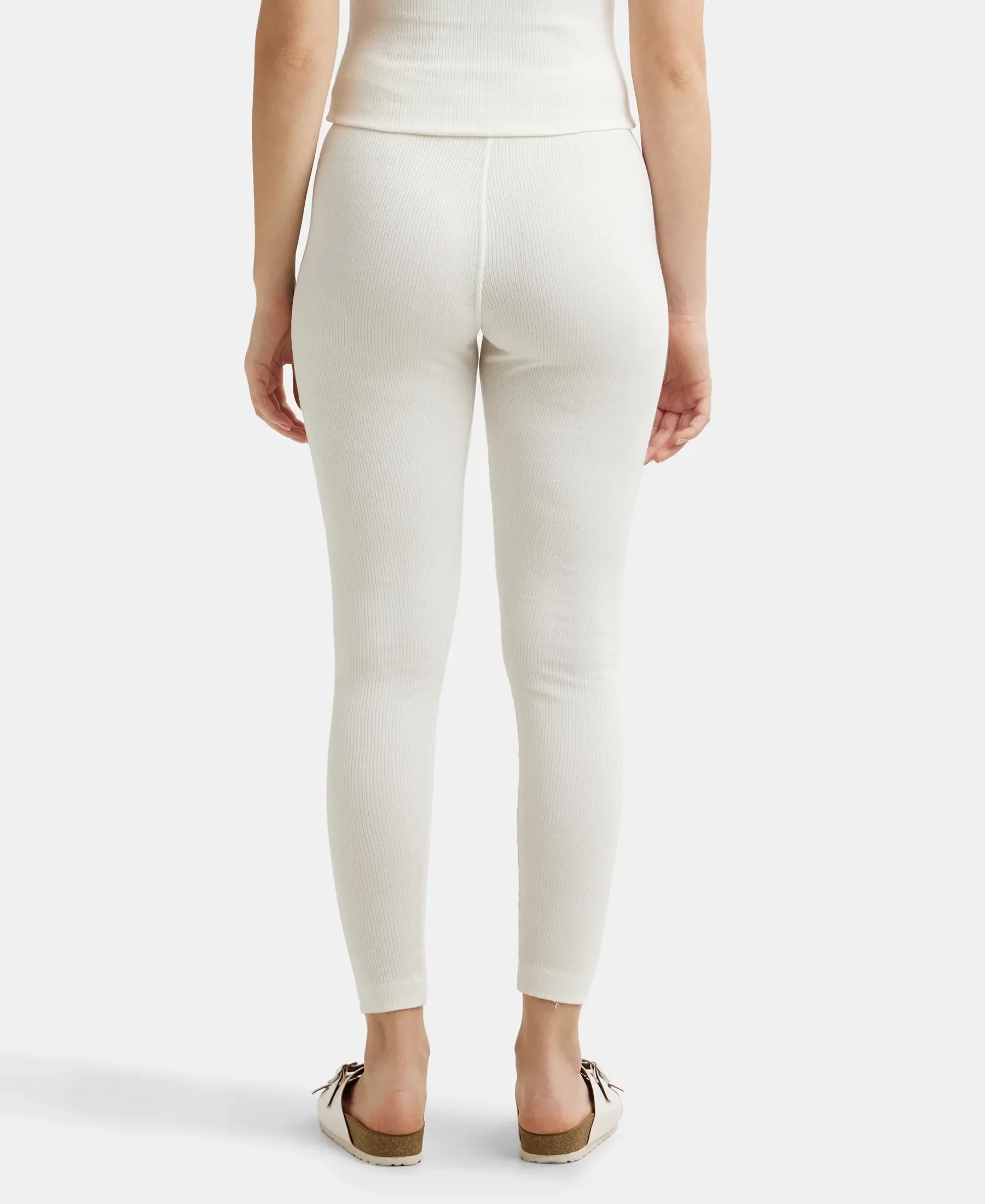 Extra Warmth Super Combed Cotton Rich Thermal Leggings with StayWarm Technology - Off White - Image 3