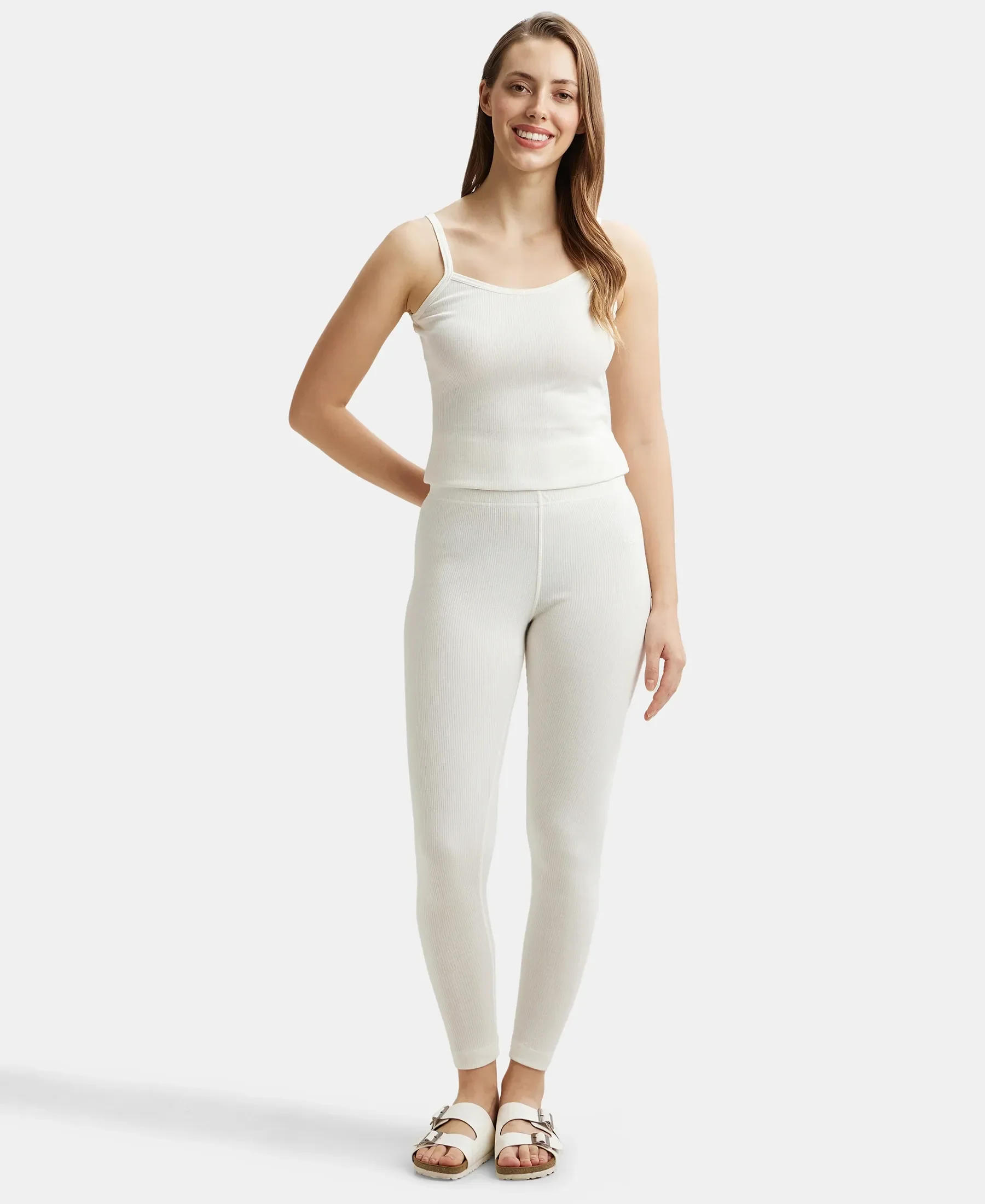 Extra Warmth Super Combed Cotton Rich Thermal Leggings with StayWarm Technology - Off White - Image 4