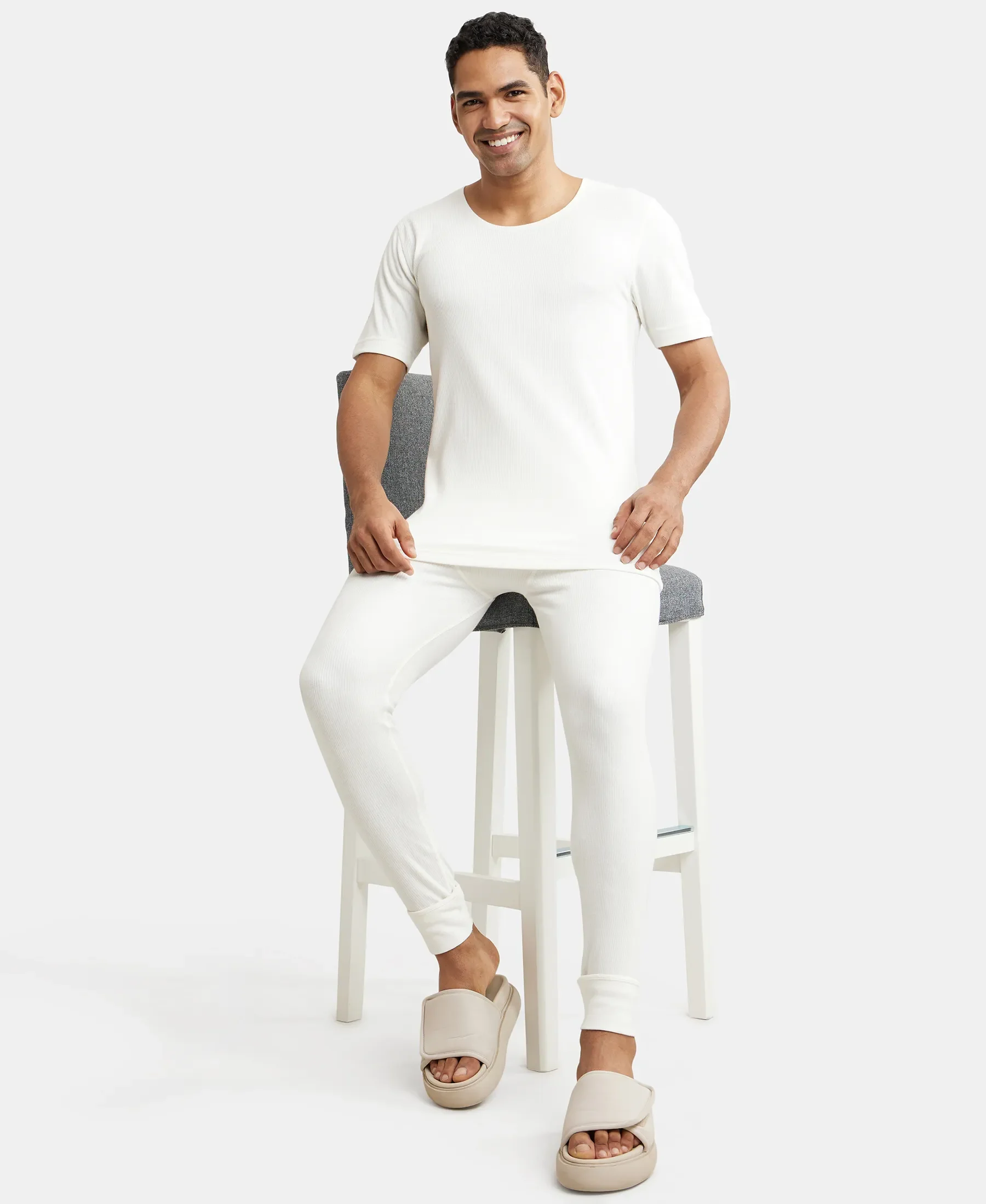 Extra Warmth Super Combed Cotton Rich Thermal Long Johns with StayWarm Technology - Off White - Image 6