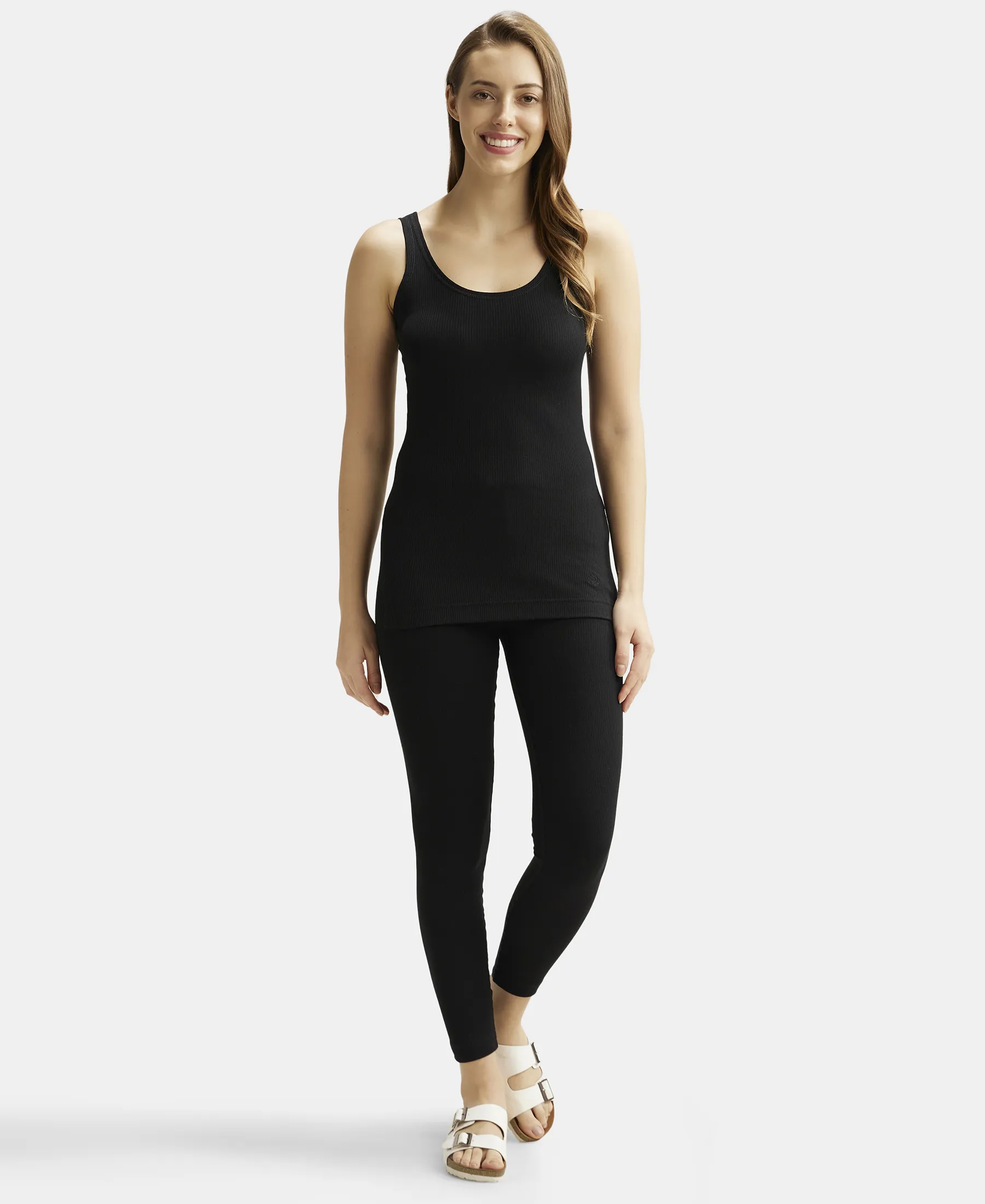 Extra Warmth Super Combed Cotton Rich Thermal Tank Top with StayWarm Technology - Black - Image 4