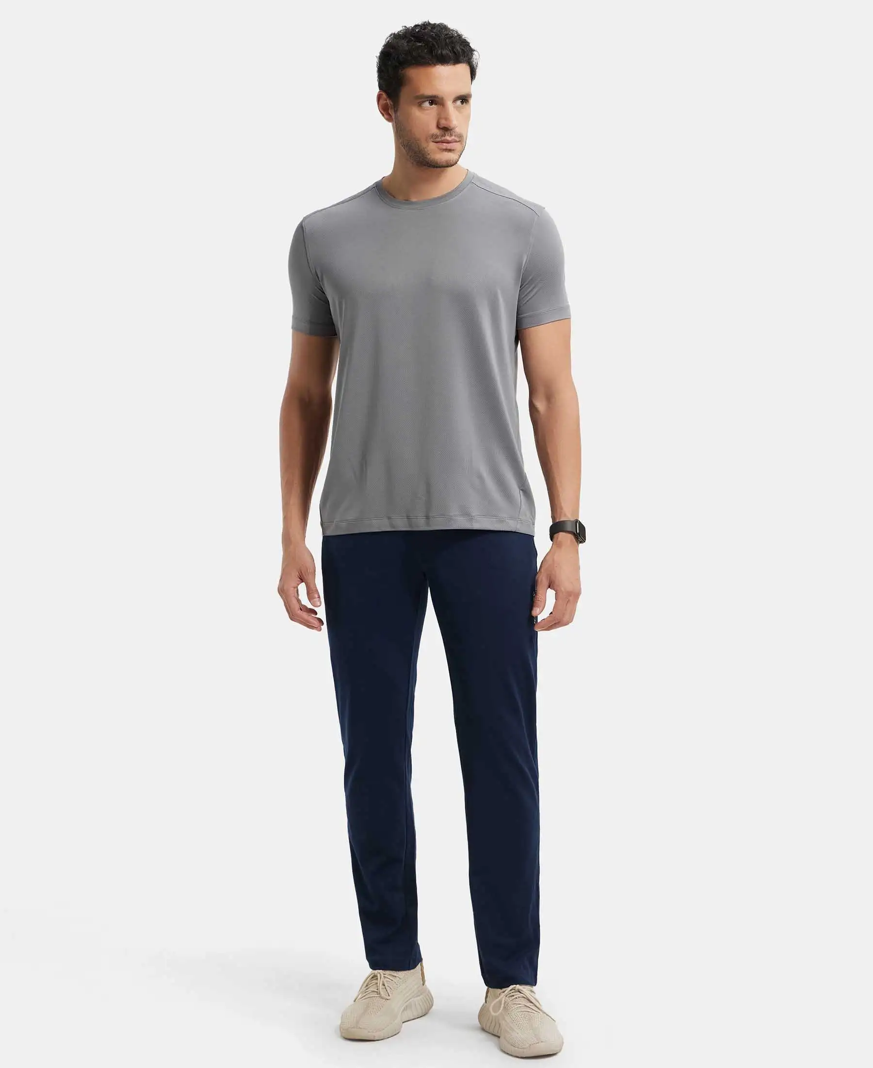 Super Combed Cotton Rich Trackpant with Pockets and StayFresh Treatment - Navy - Image 4
