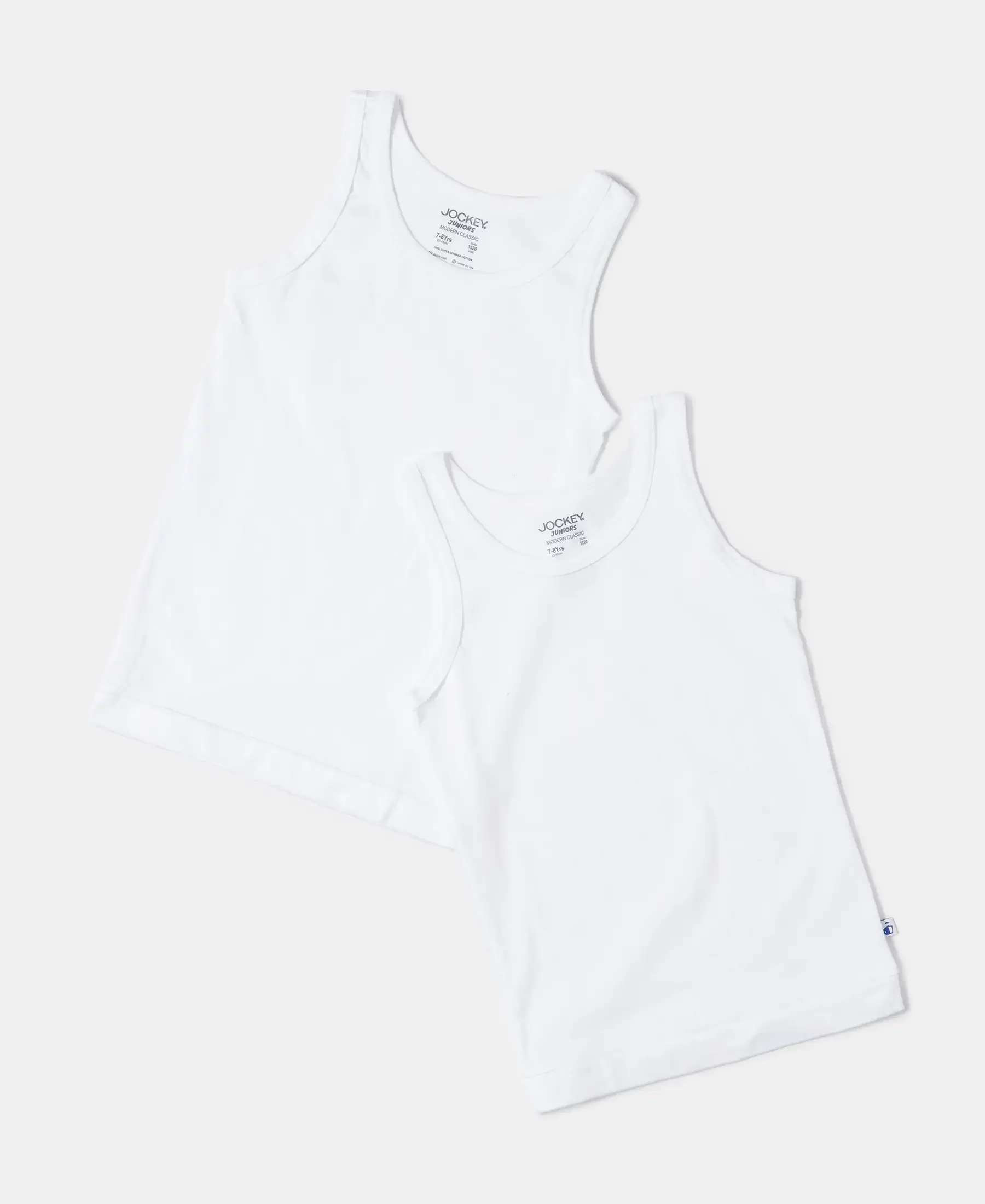 Super Combed Cotton Round Neck Sleeveless Vest - White (Pack of 2) - Image 6