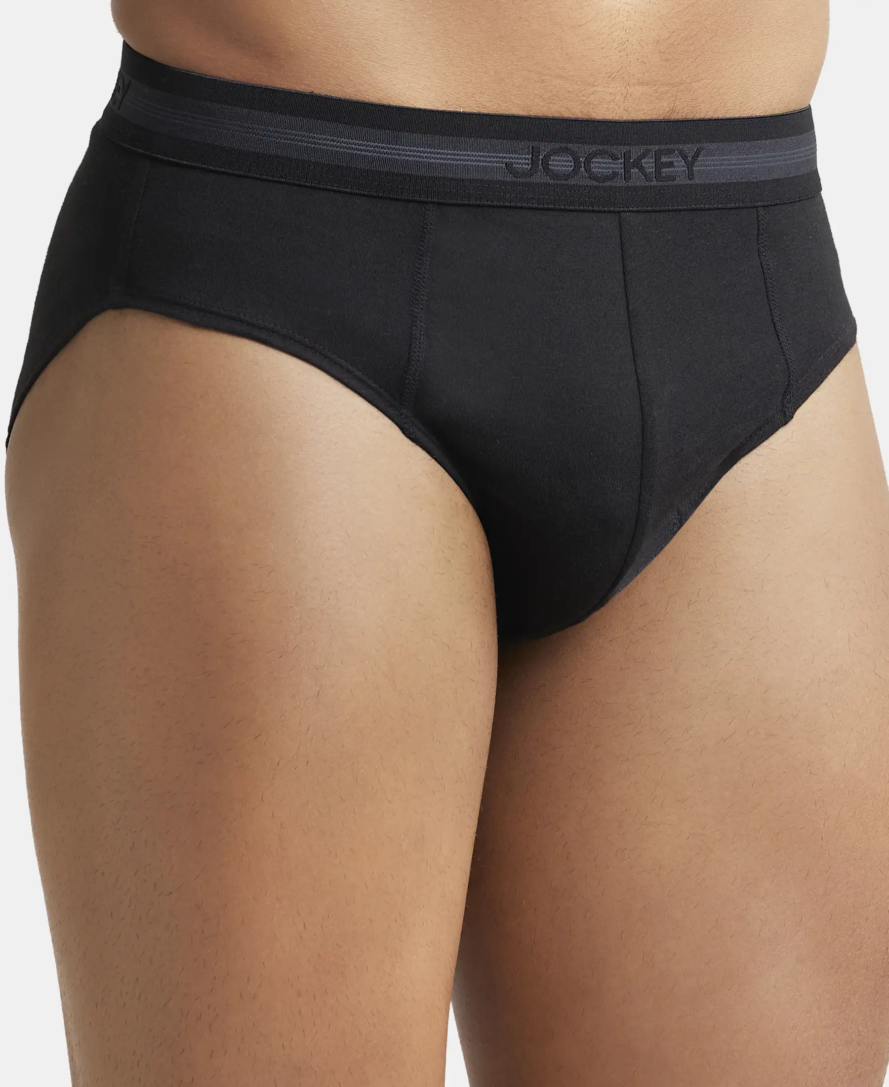 Super Combed Cotton Solid Brief with Stay Fresh Treatment - Black (Pack of 2) - Image 6