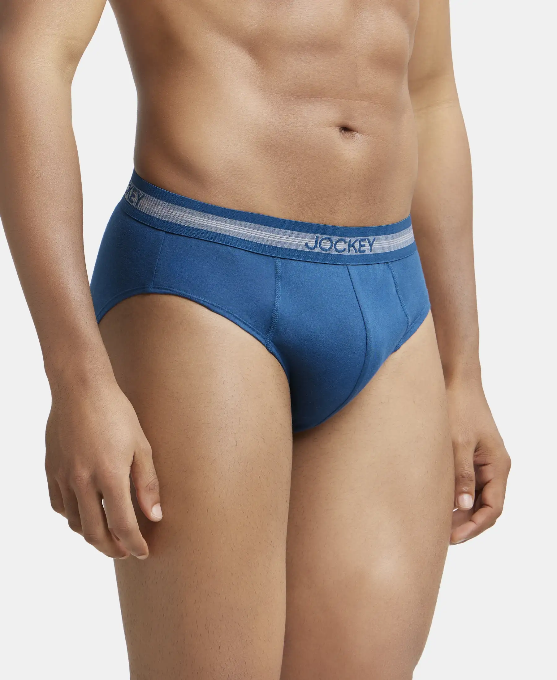 Super Combed Cotton Solid Brief with Stay Fresh Treatment - Poseidon - Image 2