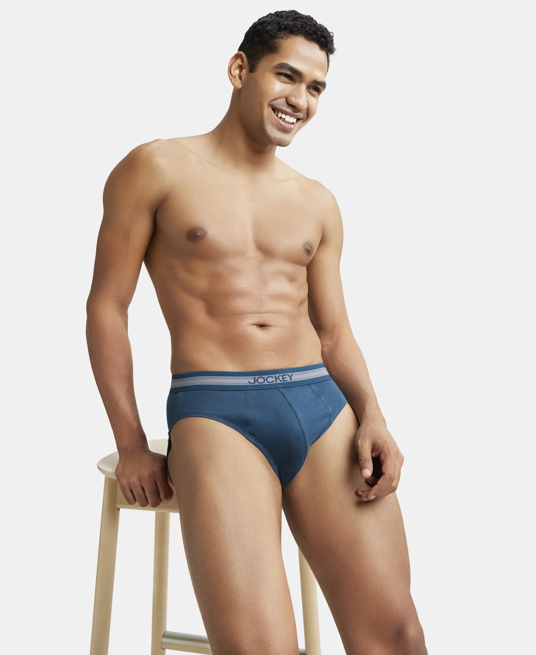 Super Combed Cotton Solid Brief with Stay Fresh Treatment - Reflecting Pond - Image 5