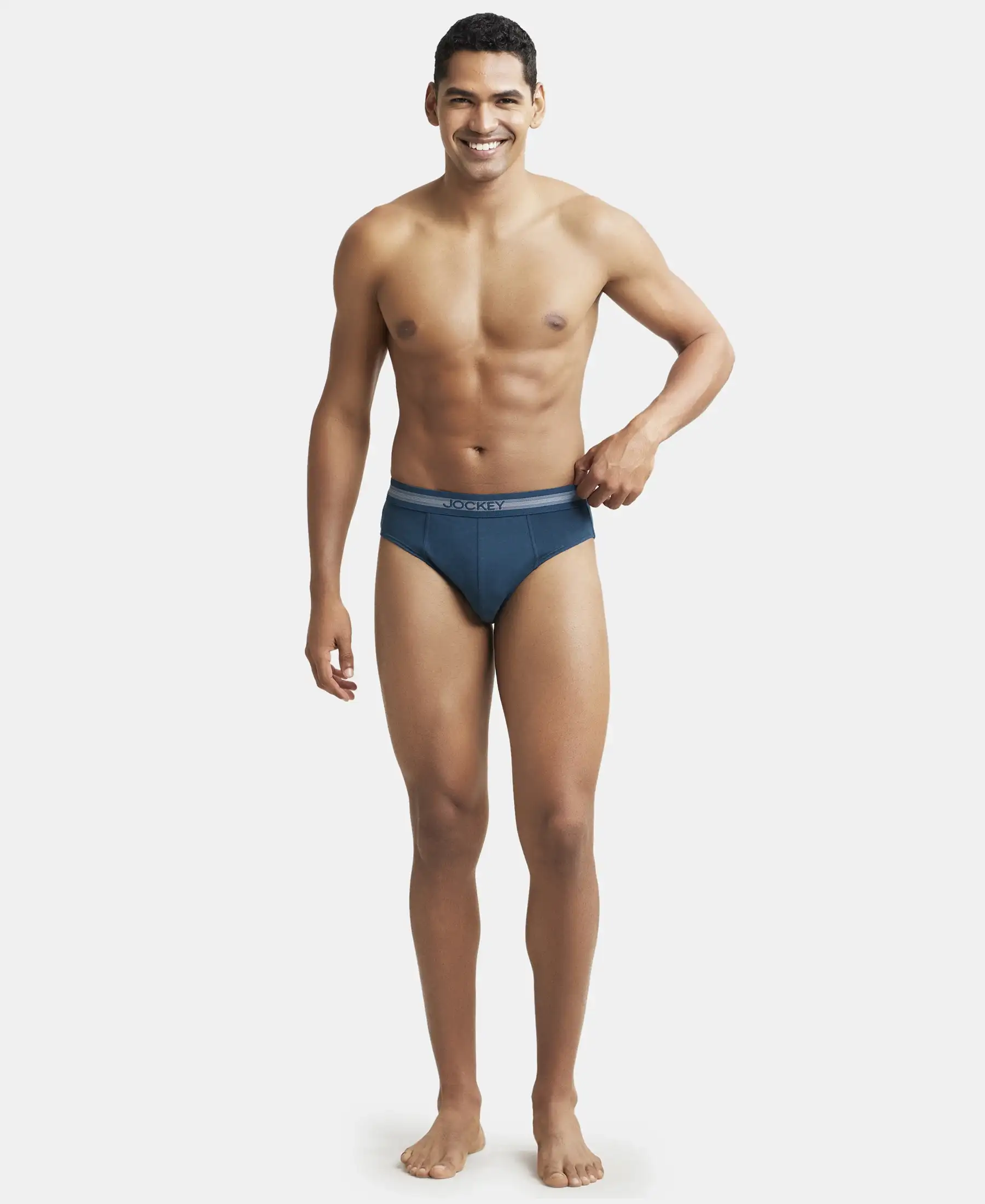 Super Combed Cotton Solid Brief with Stay Fresh Treatment - Reflecting Pond (Pack of 2) - Image 4