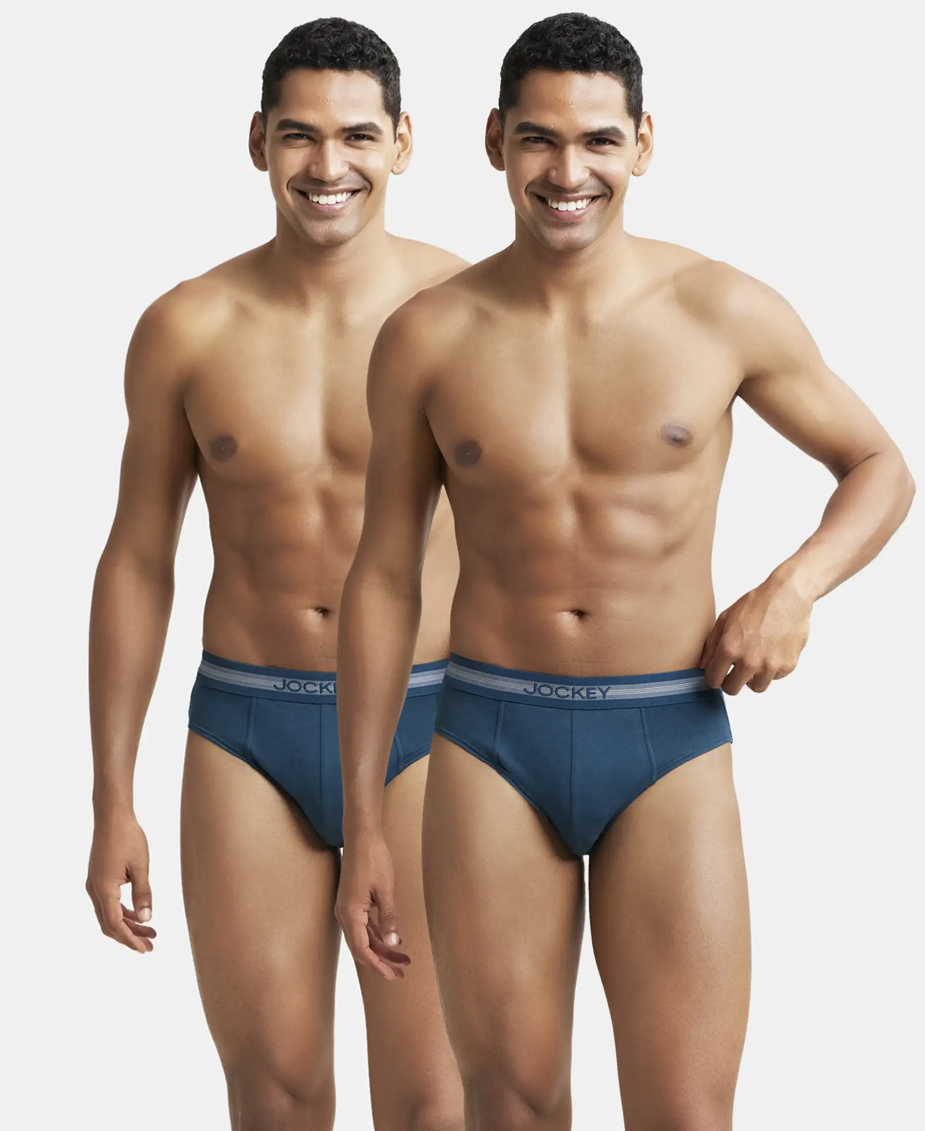 Super Combed Cotton Solid Brief with Stay Fresh Treatment - Reflecting Pond (Pack of 2) - Image 5