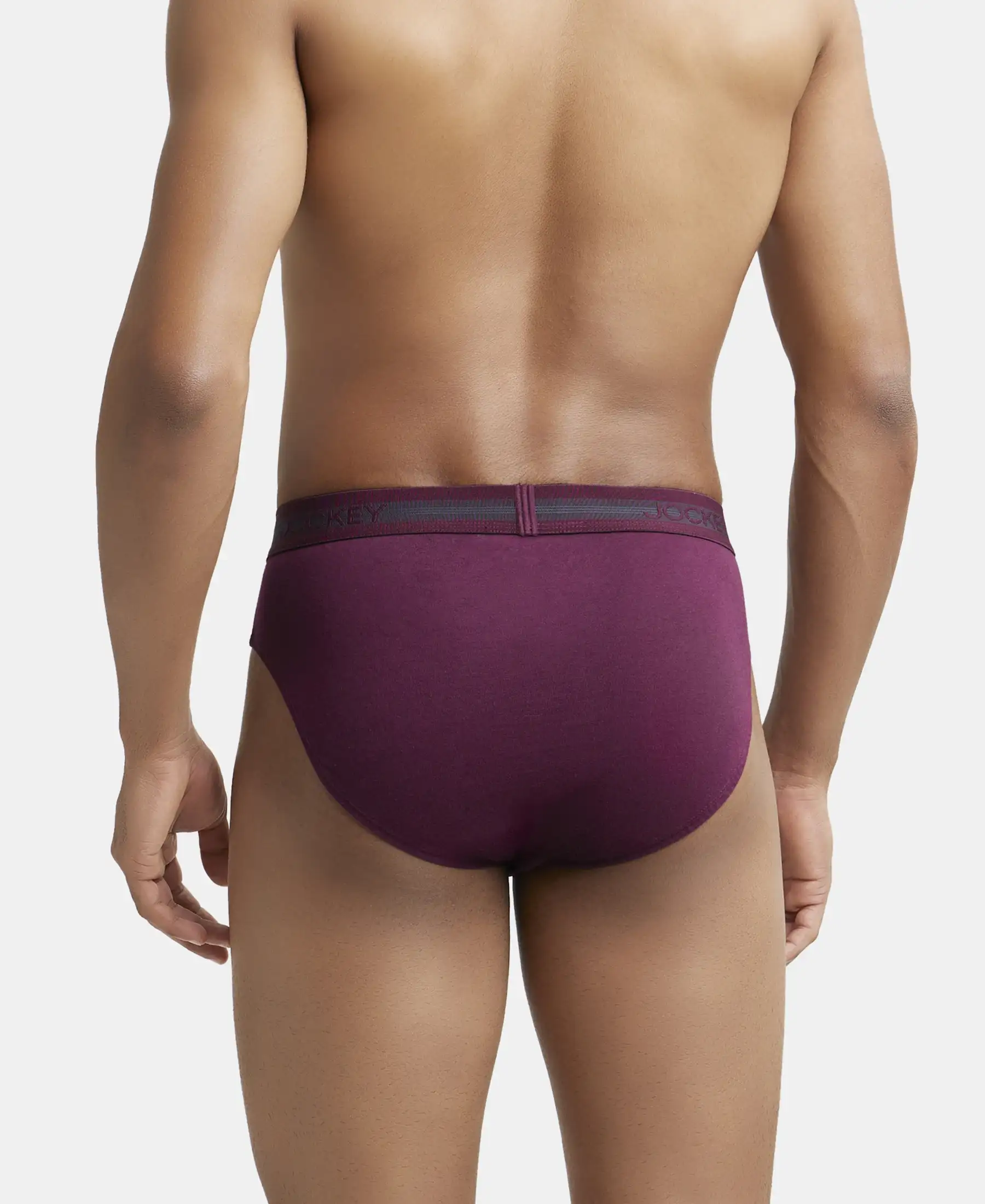 Super Combed Cotton Solid Brief with Stay Fresh Treatment - Wine Tasting (Pack of 2) - Image 3