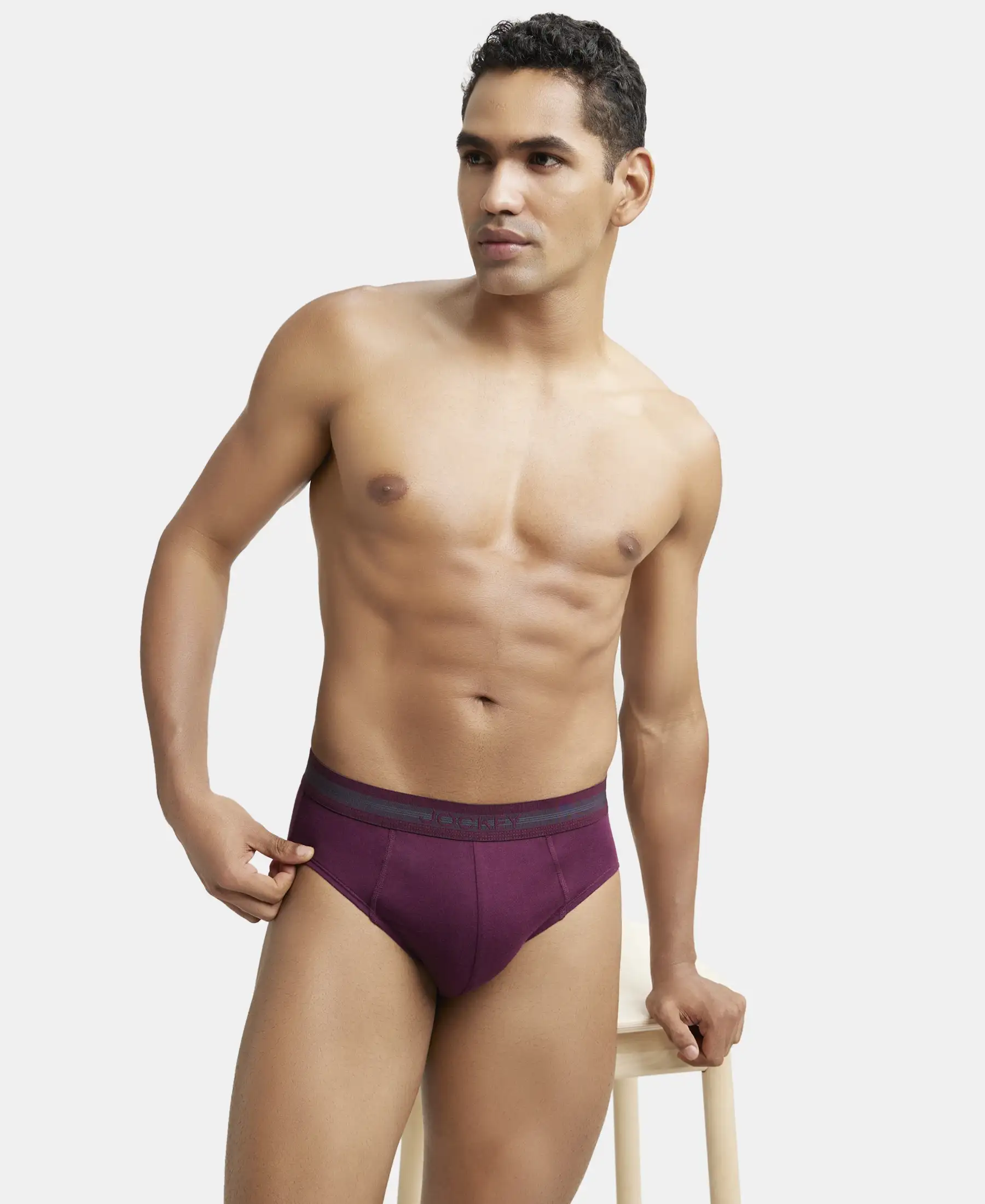 Super Combed Cotton Solid Brief with Stay Fresh Treatment - Wine Tasting (Pack of 2) - Image 8