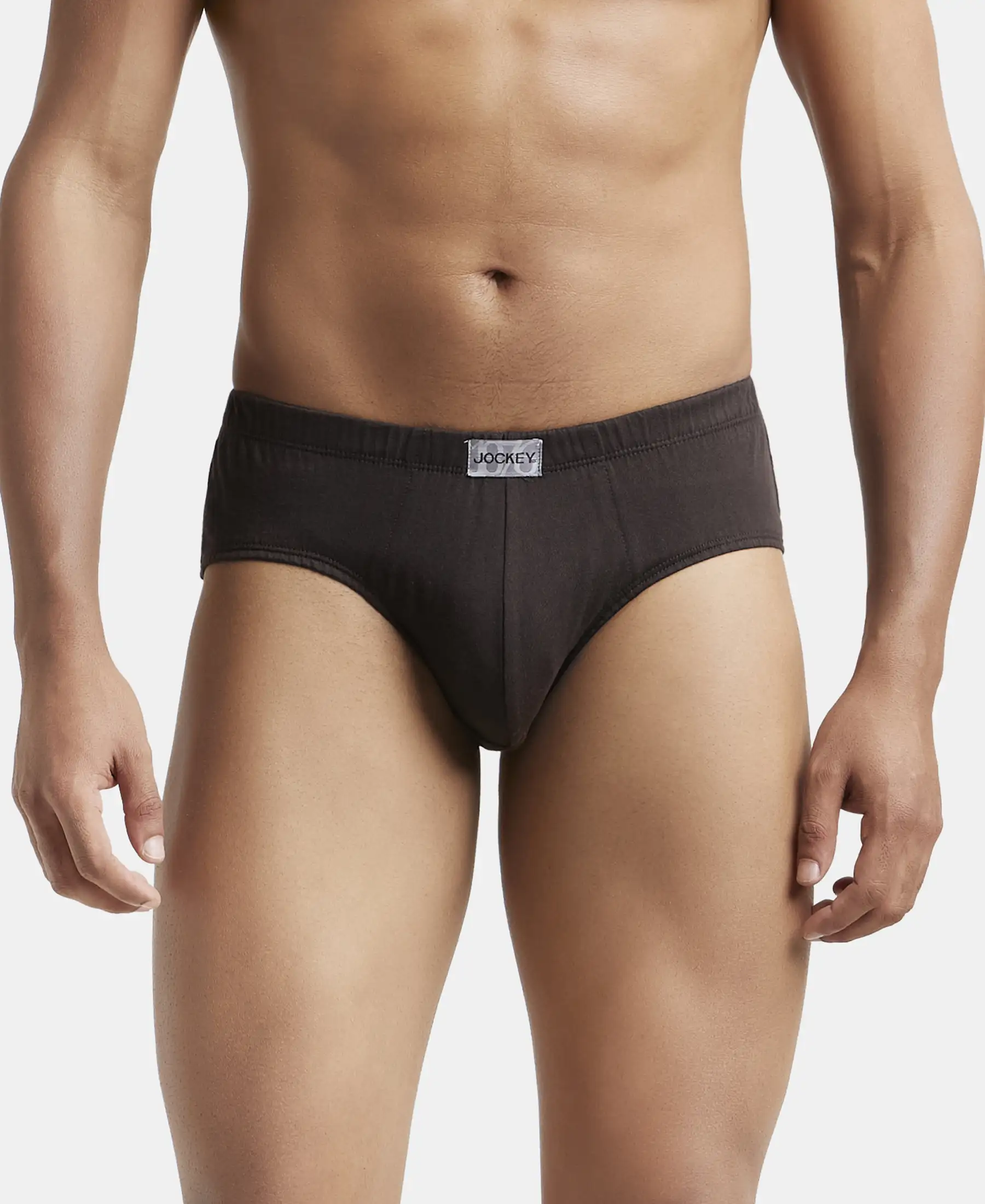 Super Combed Cotton Solid Brief with Ultrasoft Concealed Waistband - Brown (Pack of 2) - Image 7