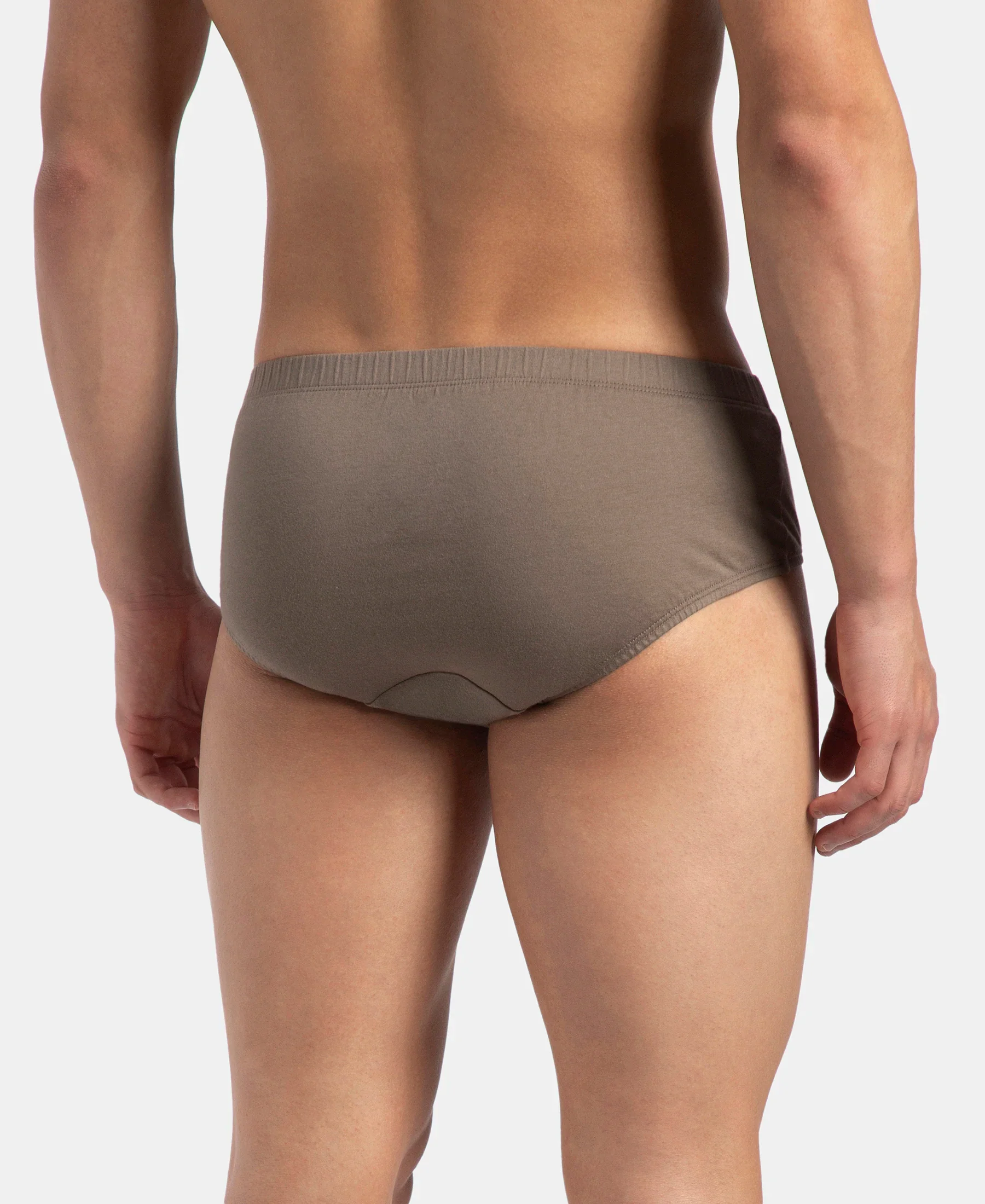 Super Combed Cotton Solid Brief with Ultrasoft Concealed Waistband - Dark Khaki (Pack of 2) - Image 3