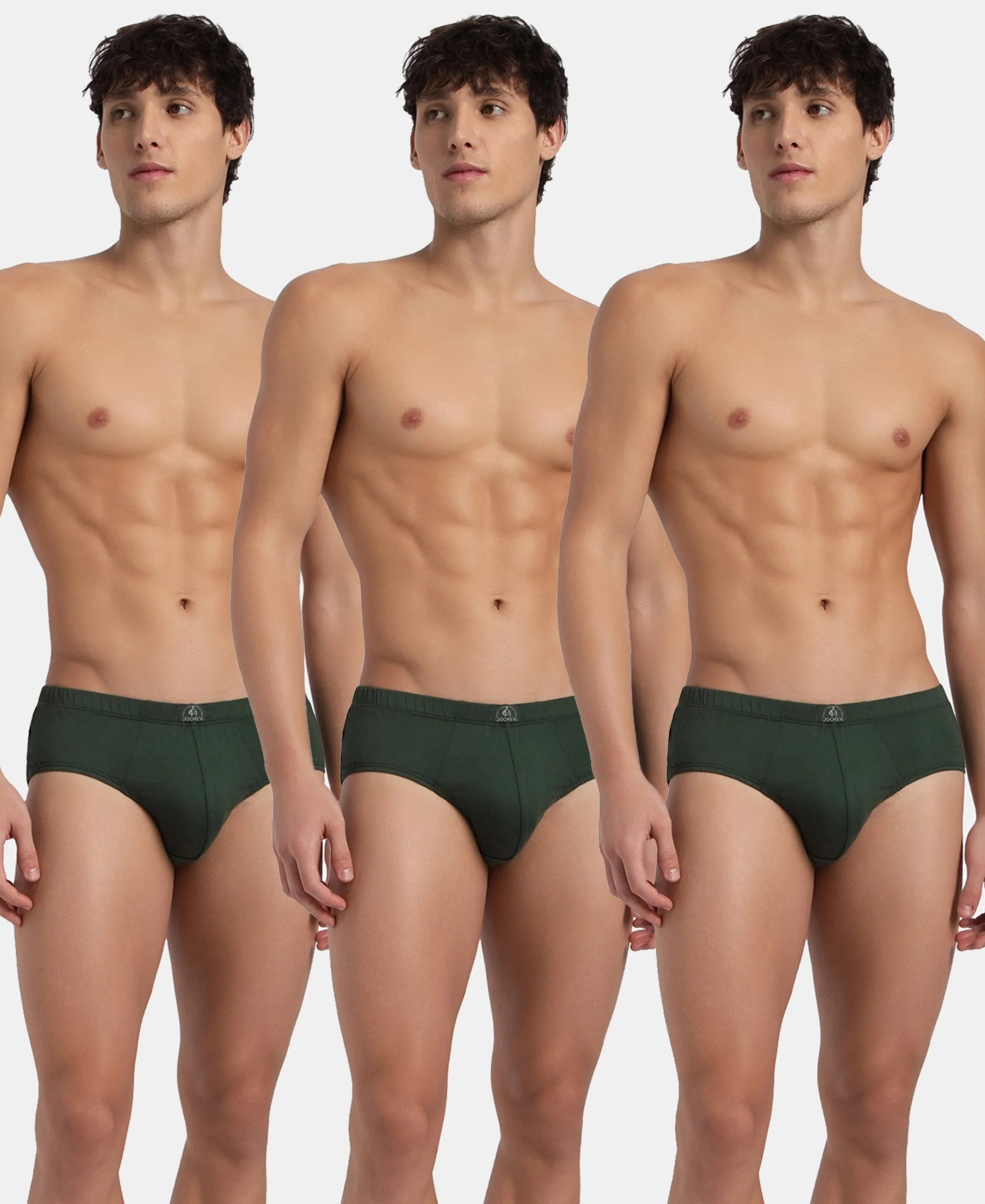 Super Combed Cotton Solid Brief with Ultrasoft Concealed Waistband - Deep Forest (Pack of 3) - Image 5