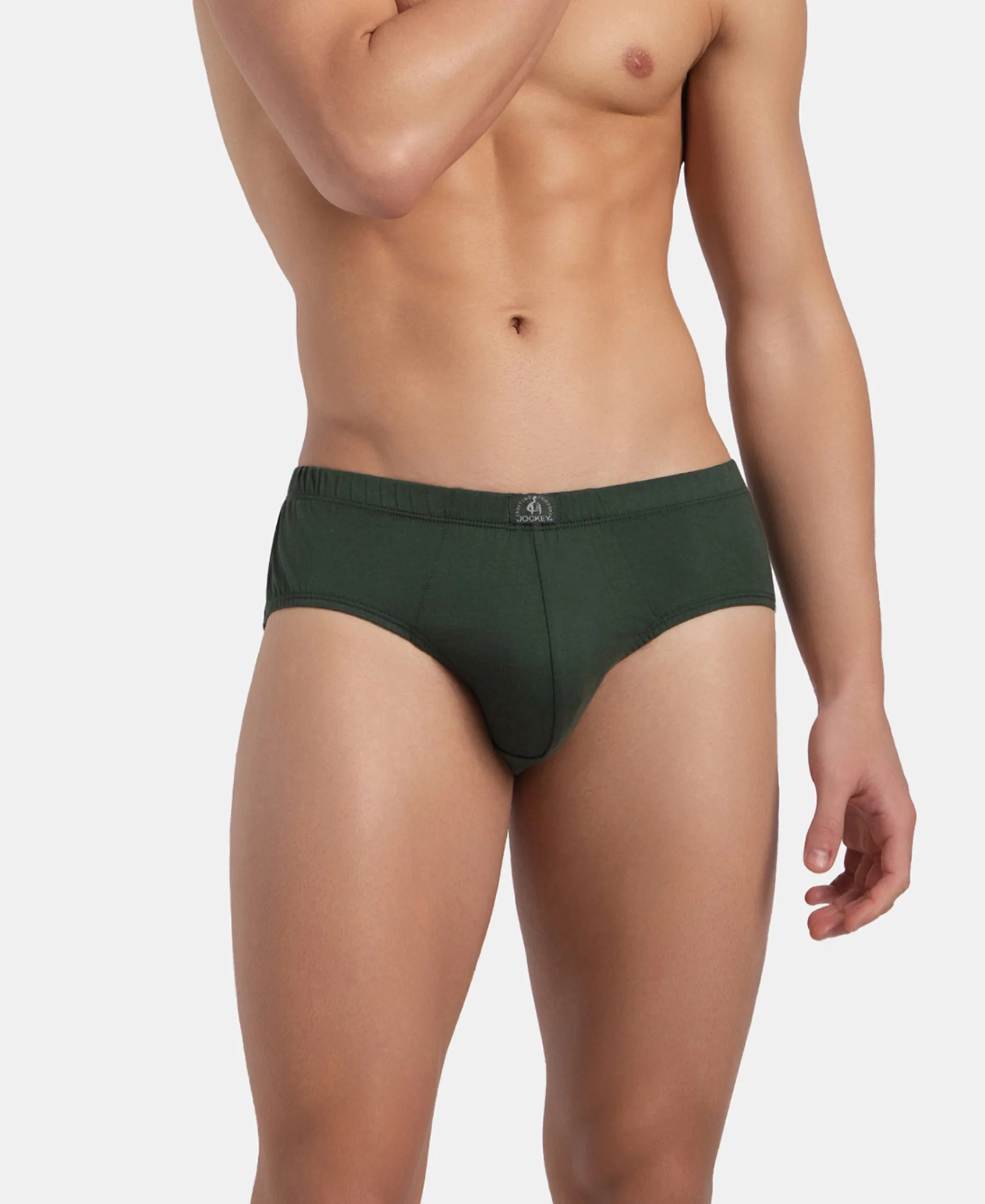 Super Combed Cotton Solid Brief with Ultrasoft Concealed Waistband - Deep Forest (Pack of 3) - Image 7
