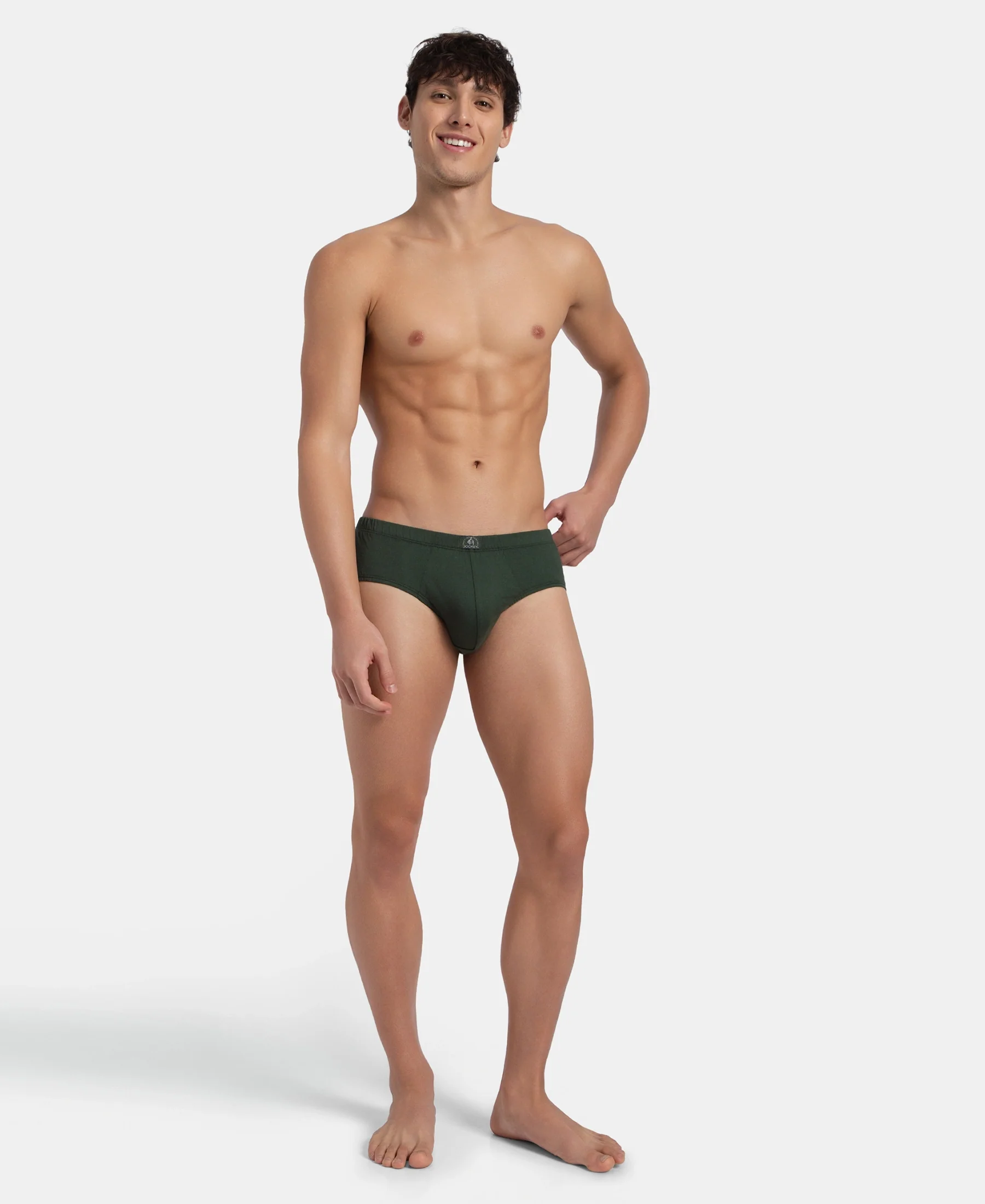 Super Combed Cotton Solid Brief with Ultrasoft Concealed Waistband - Deep Forest (Pack of 3) - Image 8