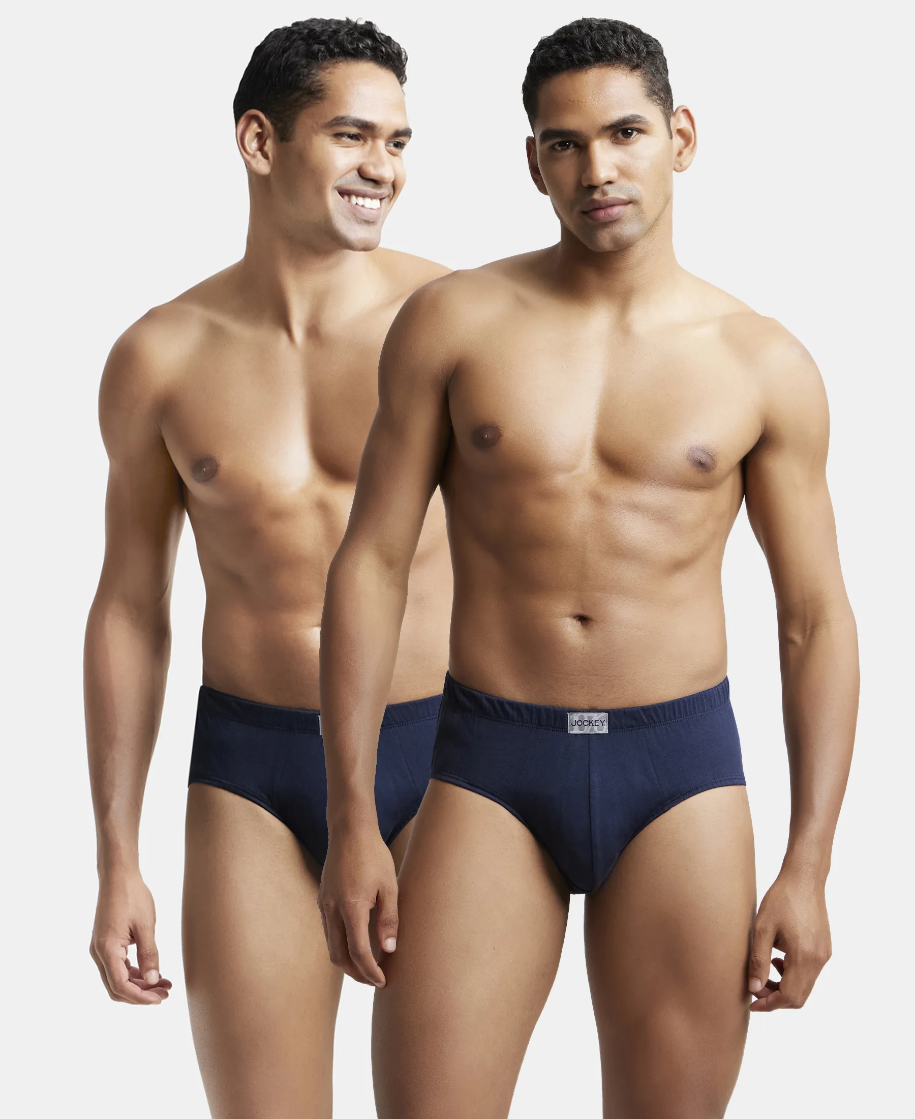 Super Combed Cotton Solid Brief with Ultrasoft Concealed Waistband - Deep Navy (Pack of 2) - Image 5