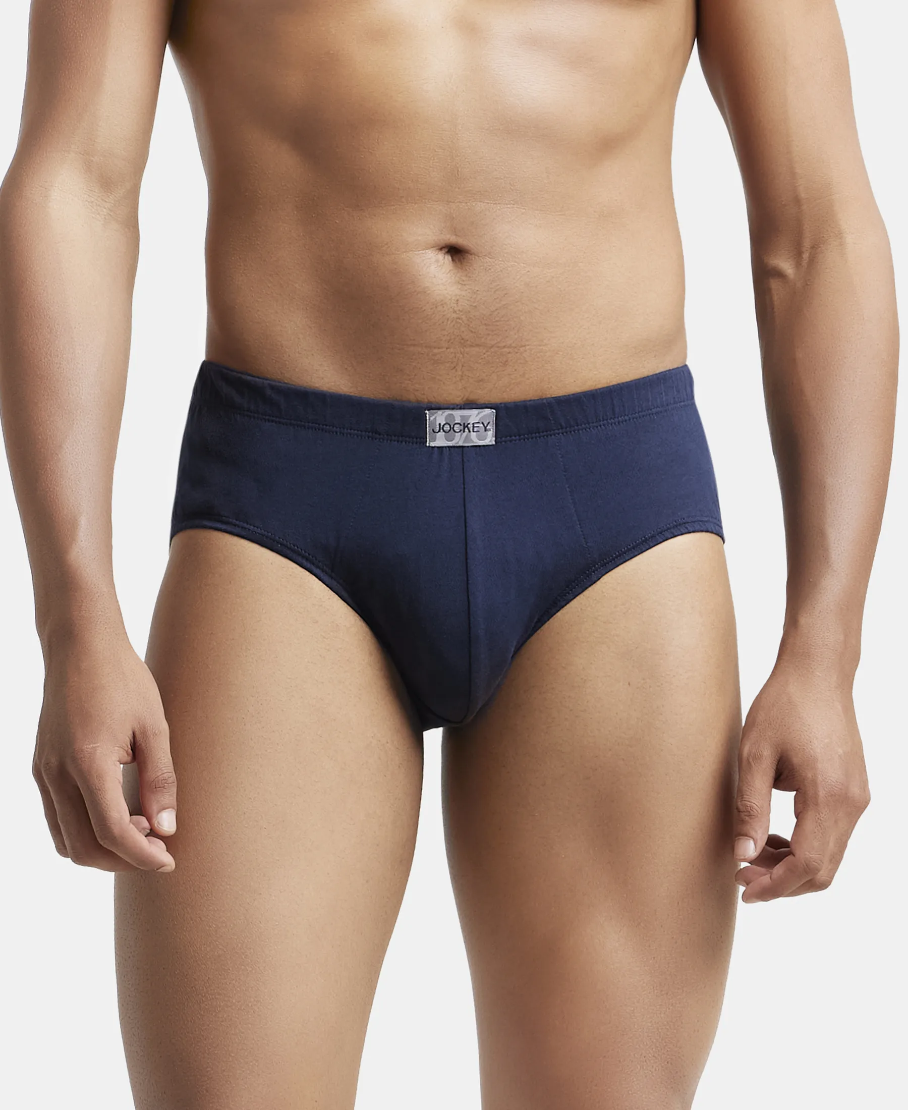 Super Combed Cotton Solid Brief with Ultrasoft Concealed Waistband - Deep Navy (Pack of 2) - Image 7