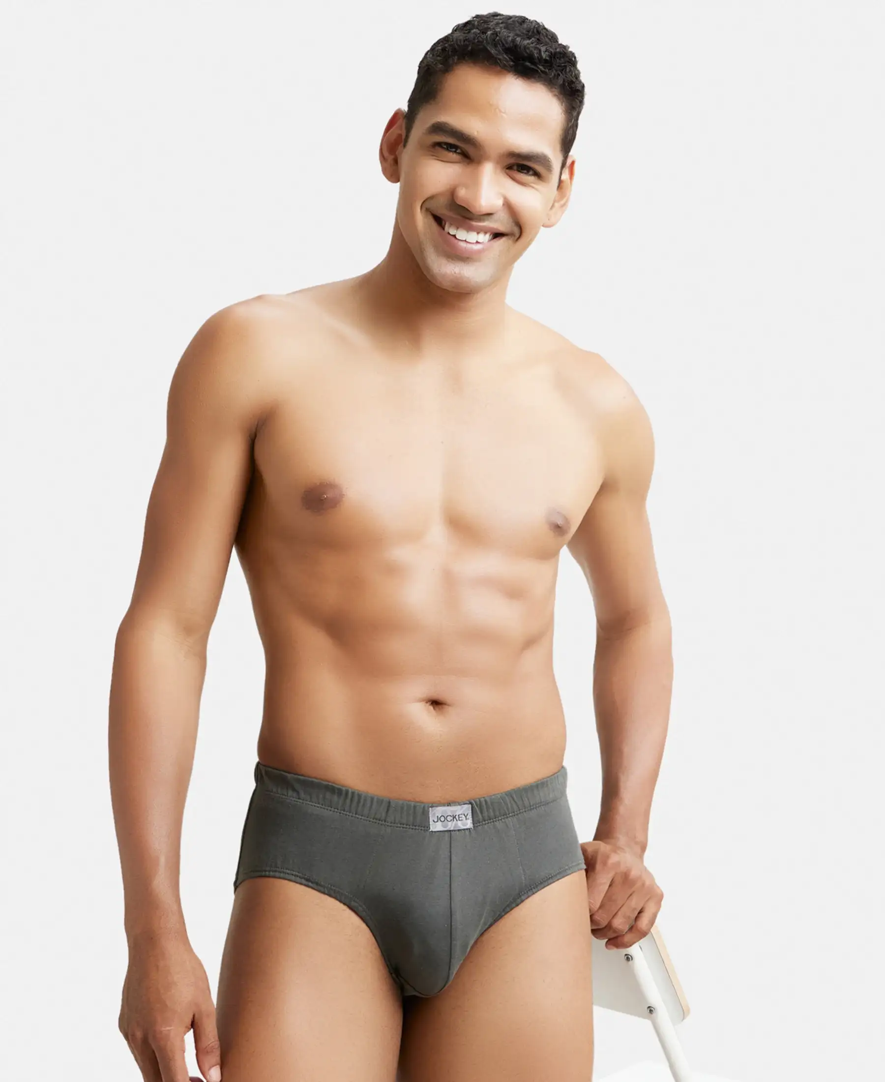 Super Combed Cotton Solid Brief with Ultrasoft Concealed Waistband - Deep Olive (Pack of 2) - Image 8