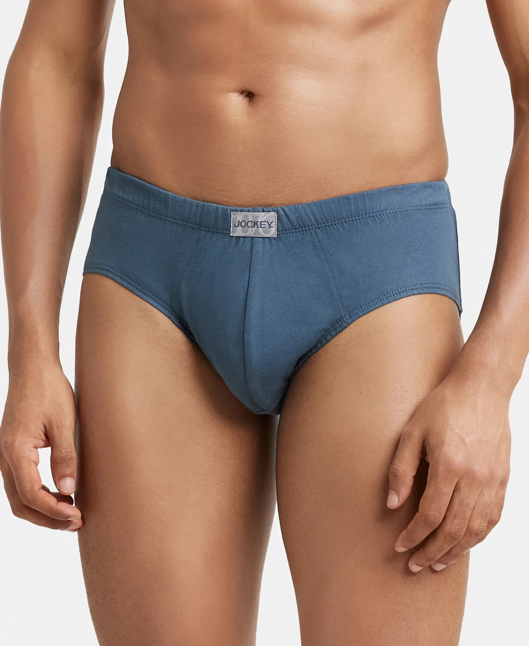 Super Combed Cotton Solid Brief with Ultrasoft Concealed Waistband - Deep Slate (Pack of 3) - Image 7
