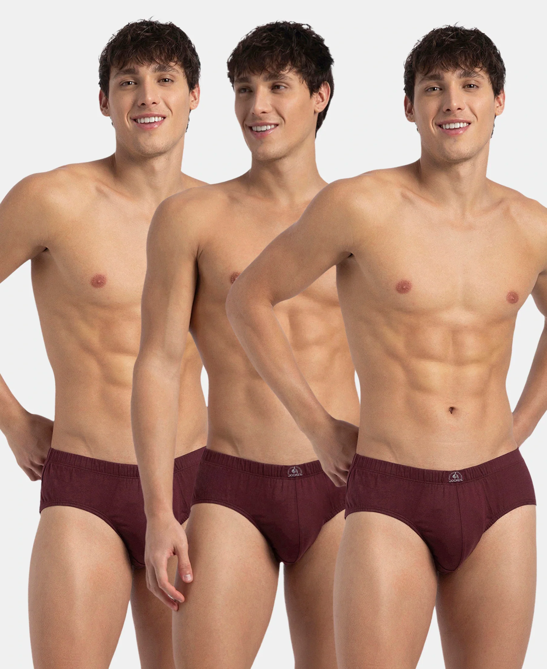 Super Combed Cotton Solid Brief with Ultrasoft Concealed Waistband - Port Royale (Pack of 3) - Image 5
