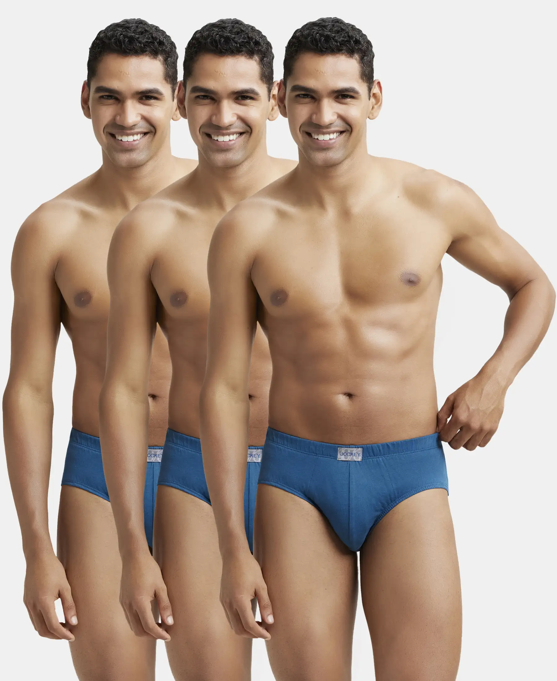 Super Combed Cotton Solid Brief with Ultrasoft Concealed Waistband - Seaport Teal (Pack of 3) - Image 5