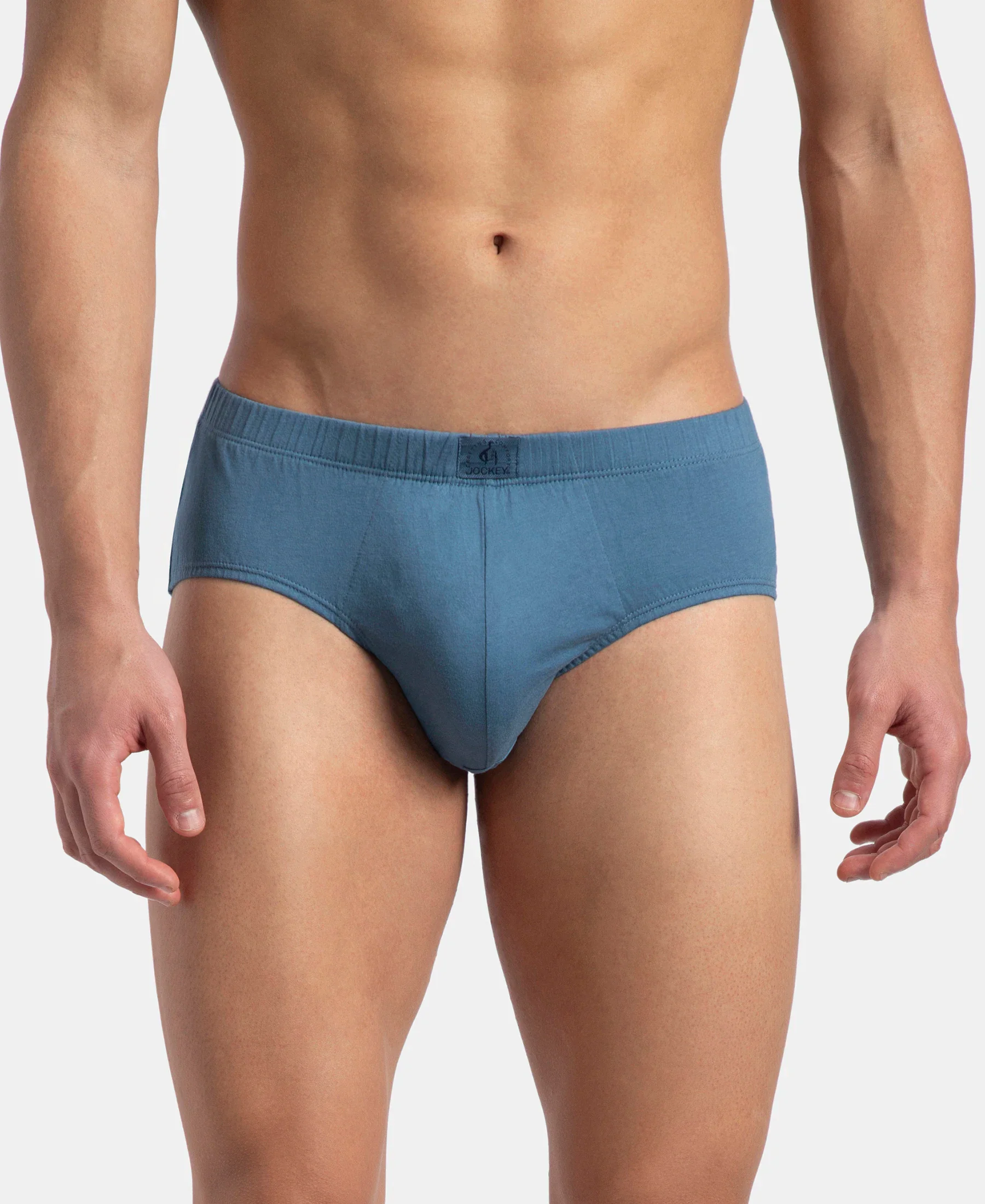 Super Combed Cotton Solid Brief with Ultrasoft Concealed Waistband - Stellar (Pack of 3) - Image 2