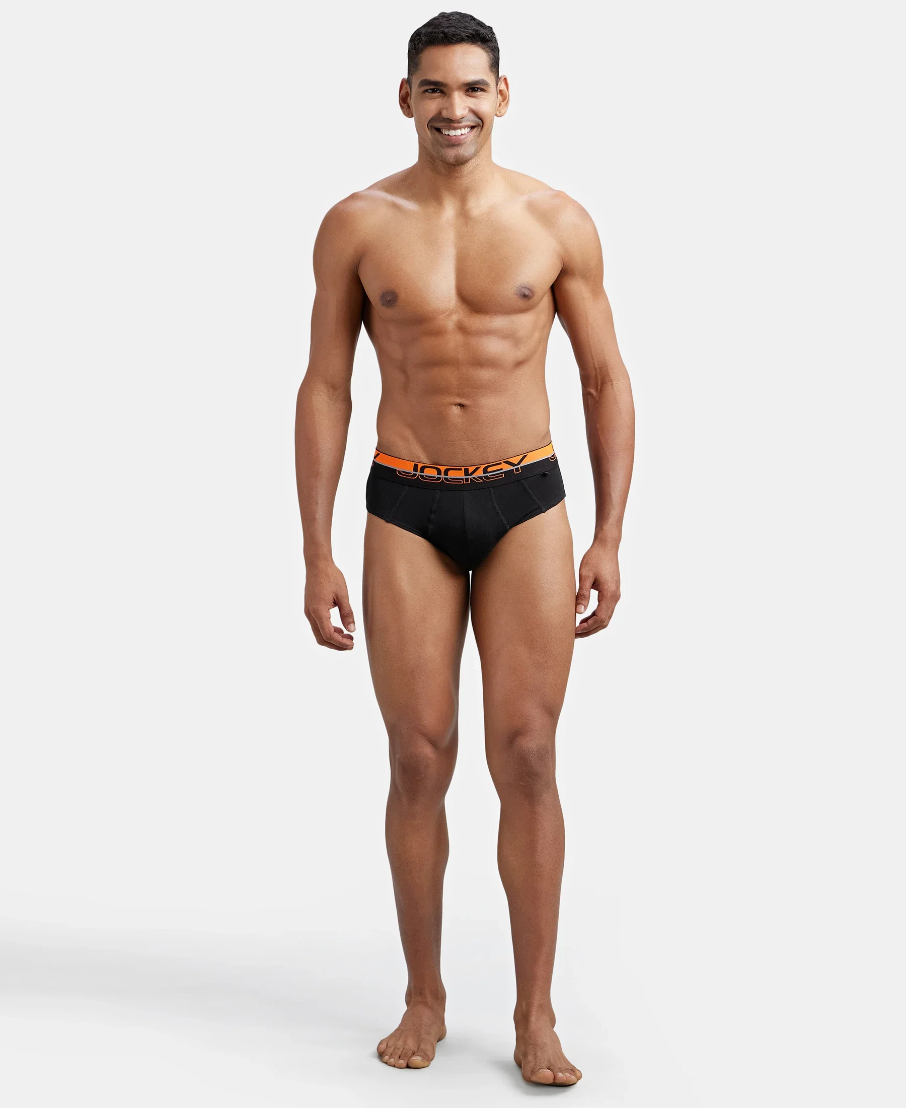 Super Combed Cotton Solid Brief with Ultrasoft Waistband - Black - Image 4