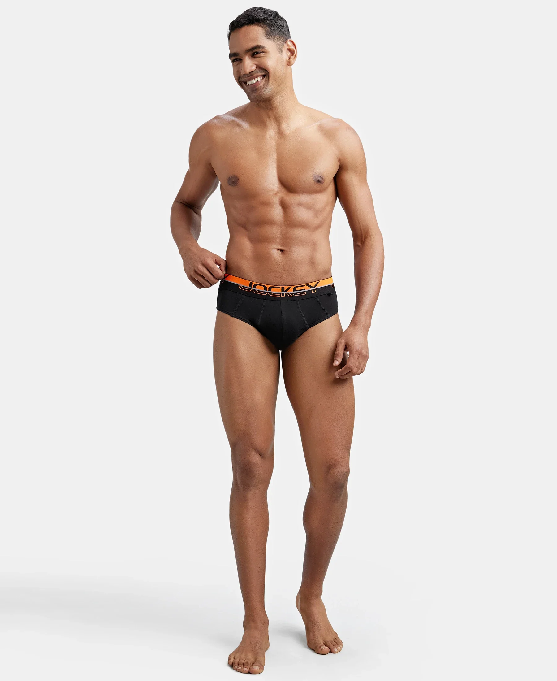 Super Combed Cotton Solid Brief with Ultrasoft Waistband - Black - Image 6
