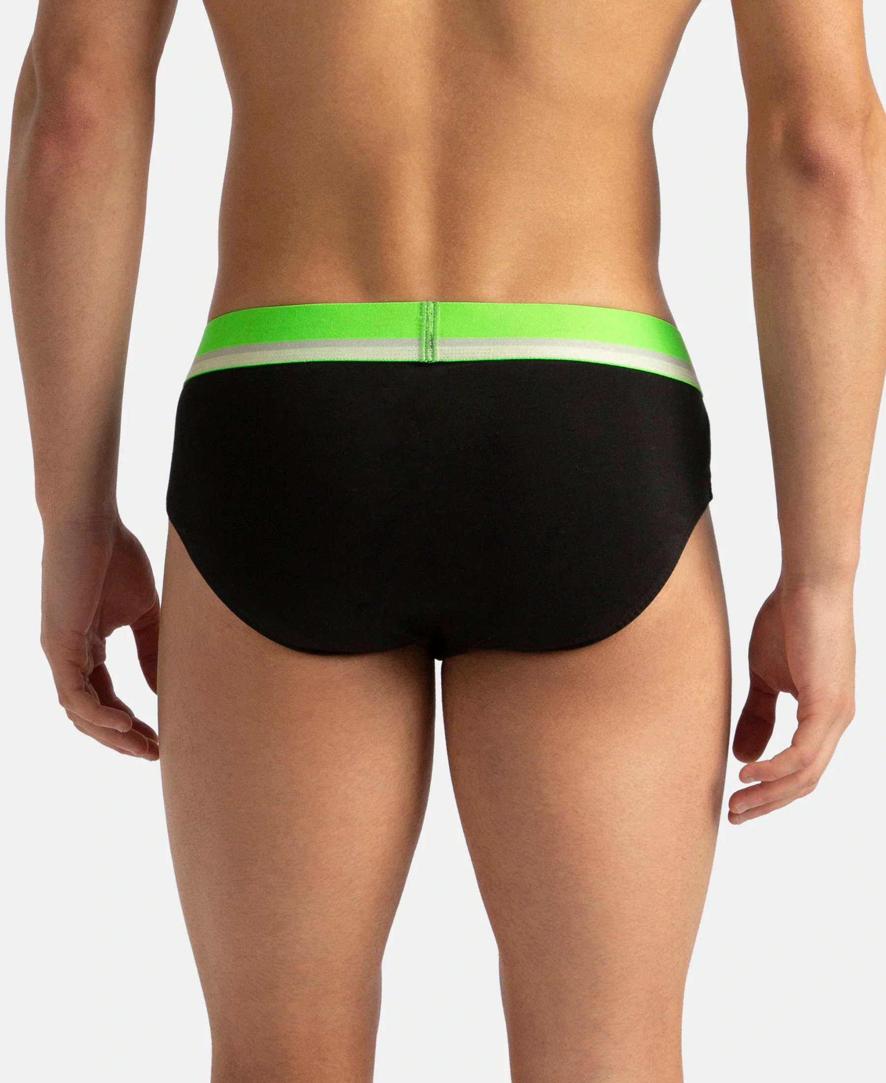Super Combed Cotton Solid Brief with Ultrasoft Waistband - New Black - Image 3