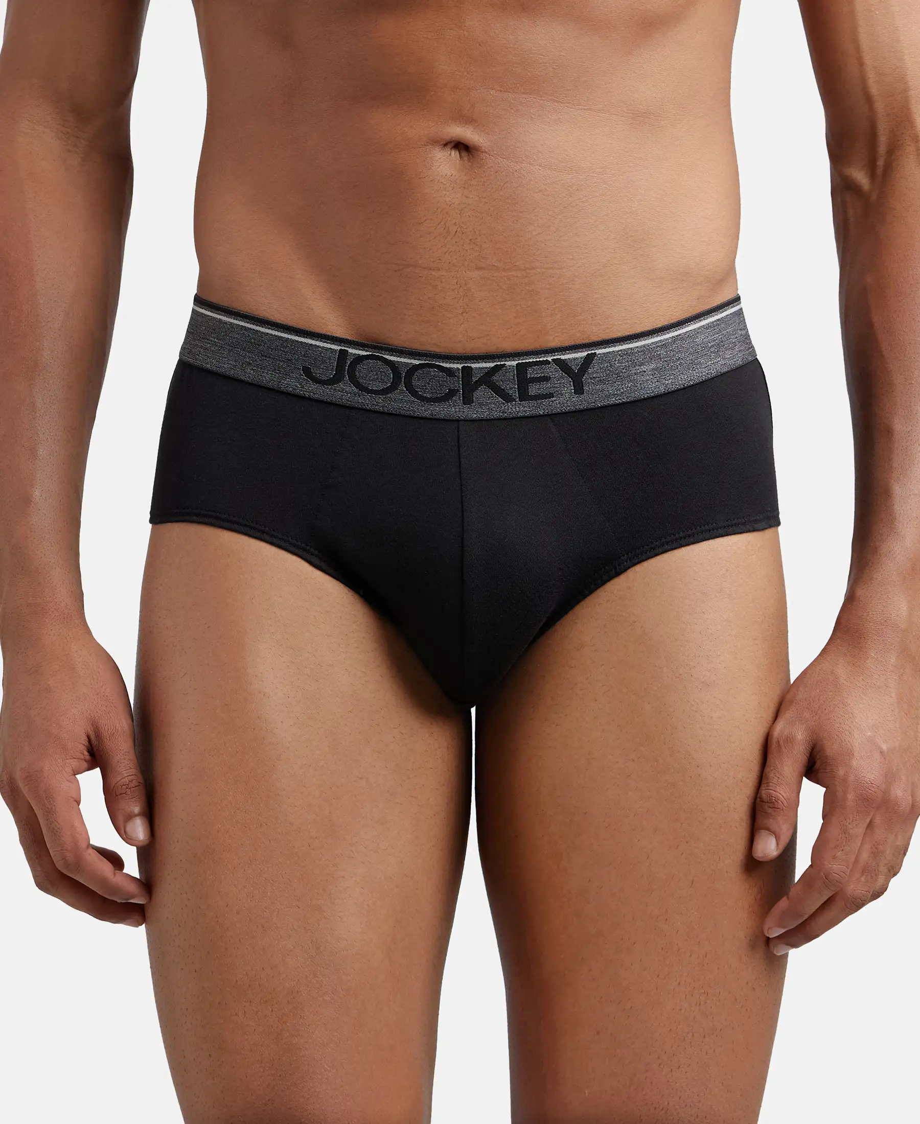 Super Combed Cotton Solid Brief with Ultrasoft Waistband - Black (Pack of 2) - Image 7