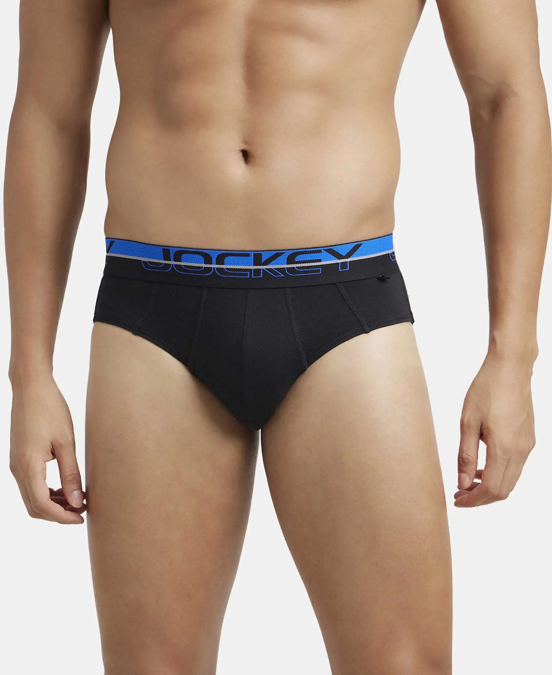 Super Combed Cotton Solid Brief with Ultrasoft Waistband - Black (Pack of 2) - Image 3