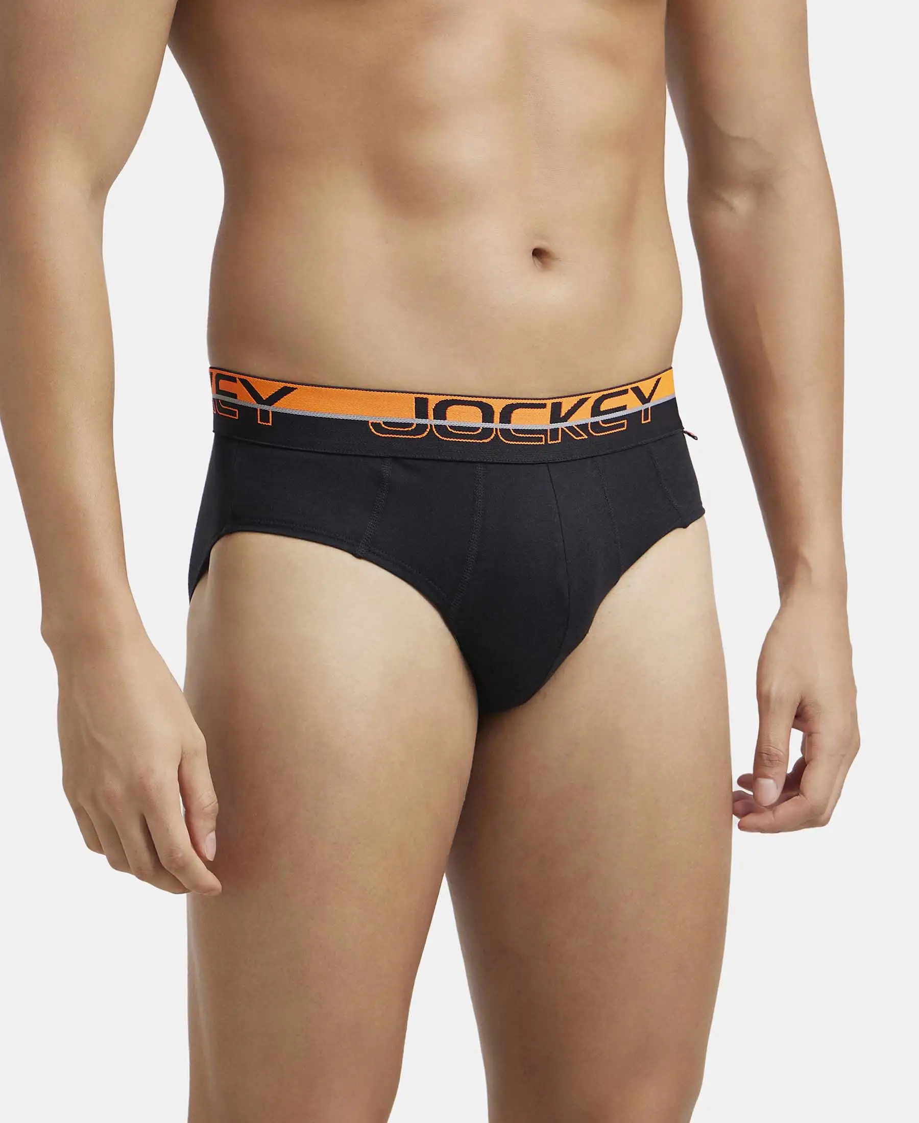 Super Combed Cotton Solid Brief with Ultrasoft Waistband - Black (Pack of 2) - Image 4