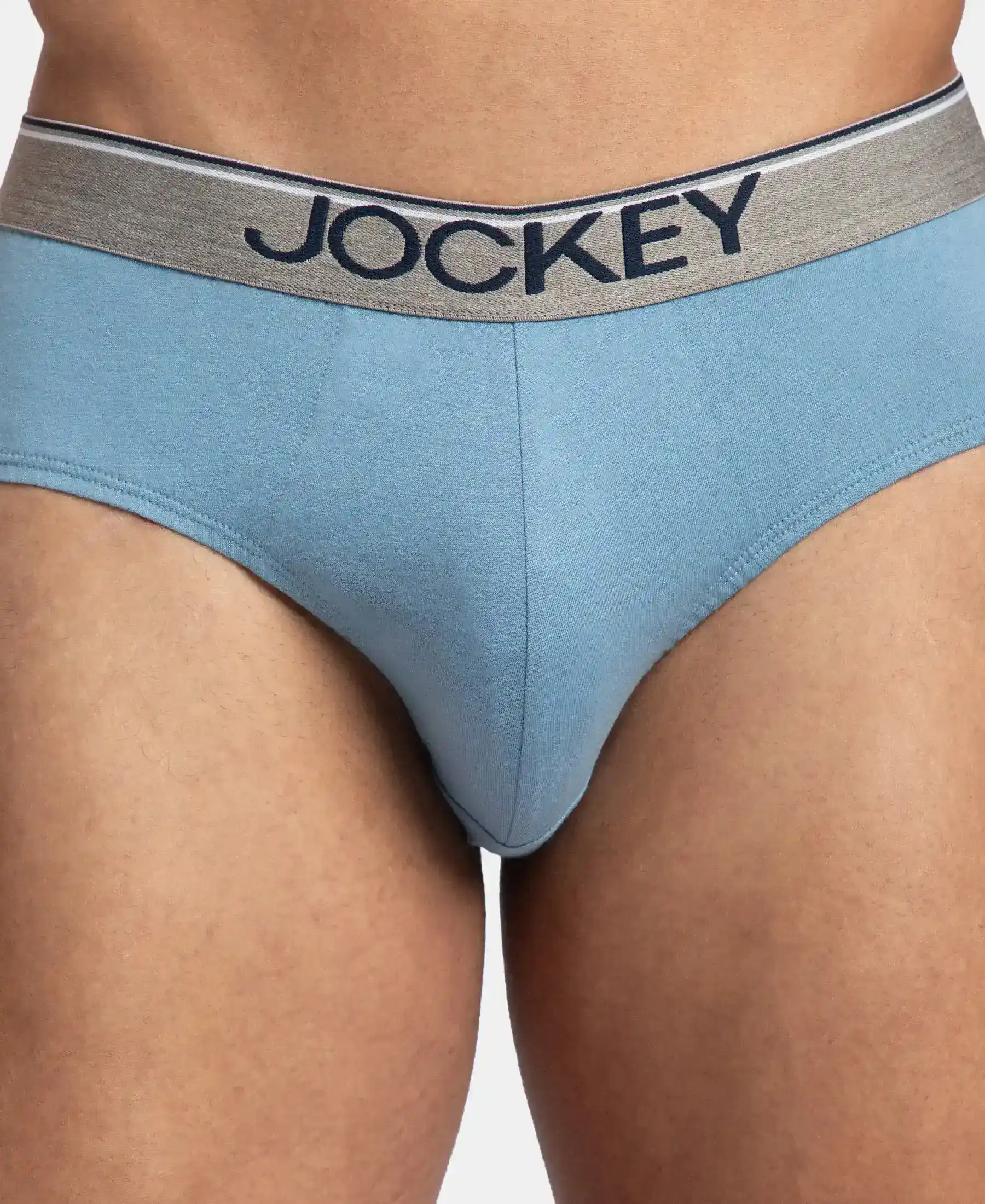 Super Combed Cotton Solid Brief with Ultrasoft Waistband - Blue Shadow - Image 6