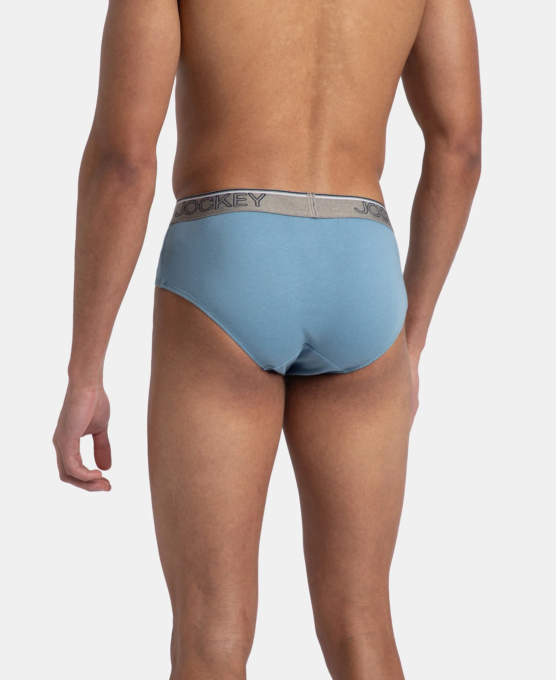 Super Combed Cotton Solid Brief with Ultrasoft Waistband - Blue Shadow (Pack of 2) - Image 4