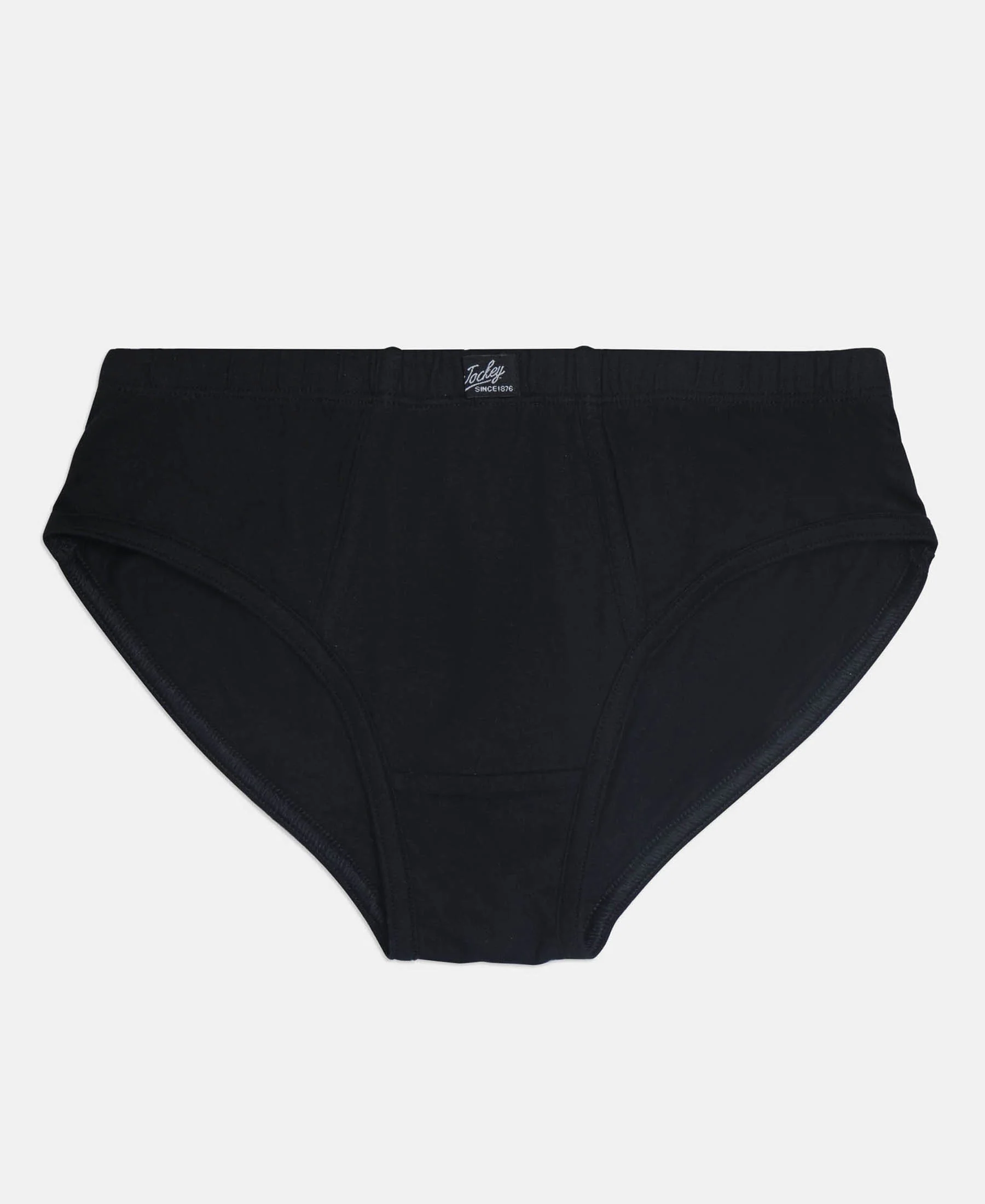 Super Combed Cotton Solid Brief with Ultrasoft Waistband - Cornsilk, Black & Feldspar (Pack of 3) - Image 6