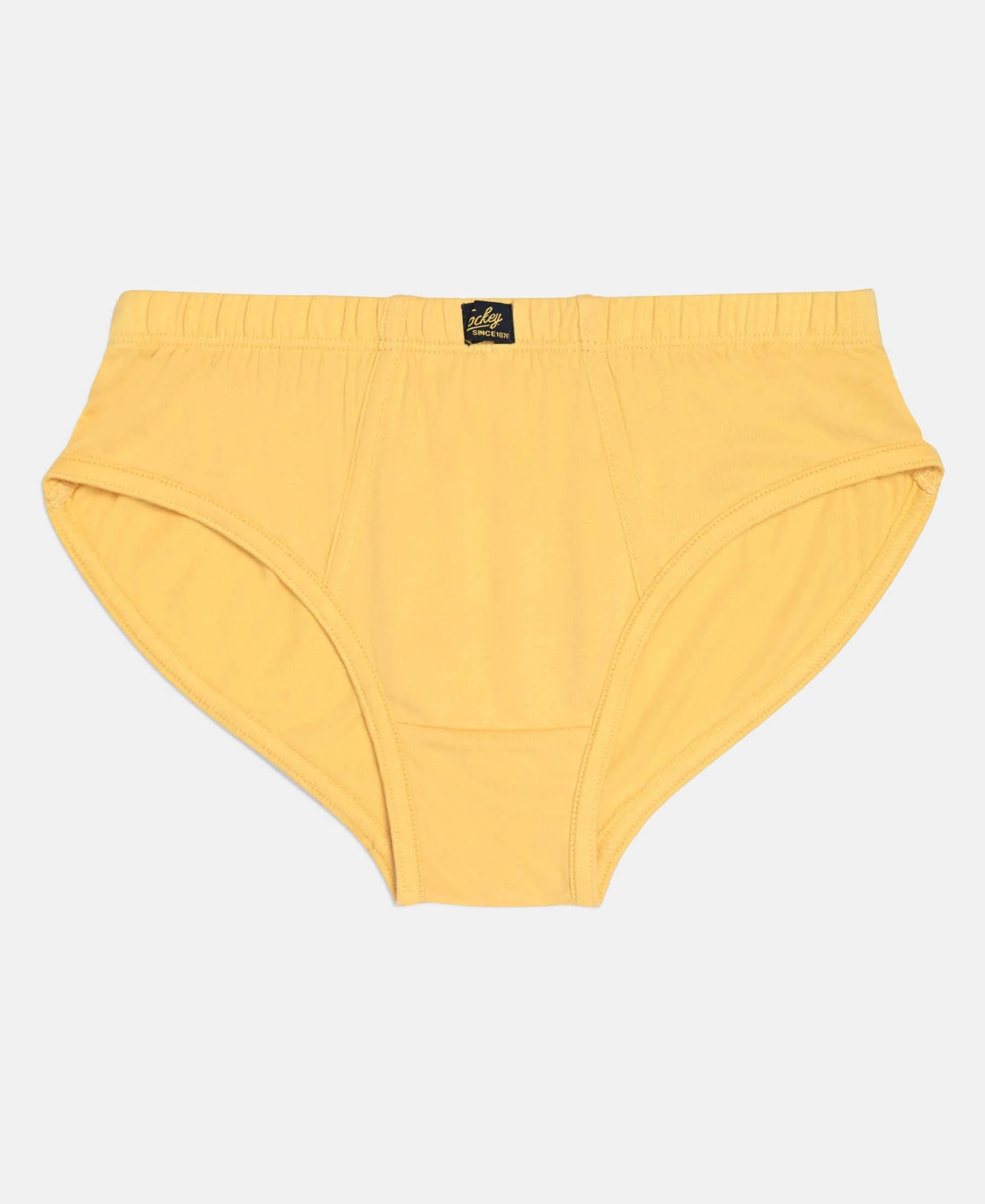 Super Combed Cotton Solid Brief with Ultrasoft Waistband - Cornsilk, Navy & Sleet (Pack of 3) - Image 8