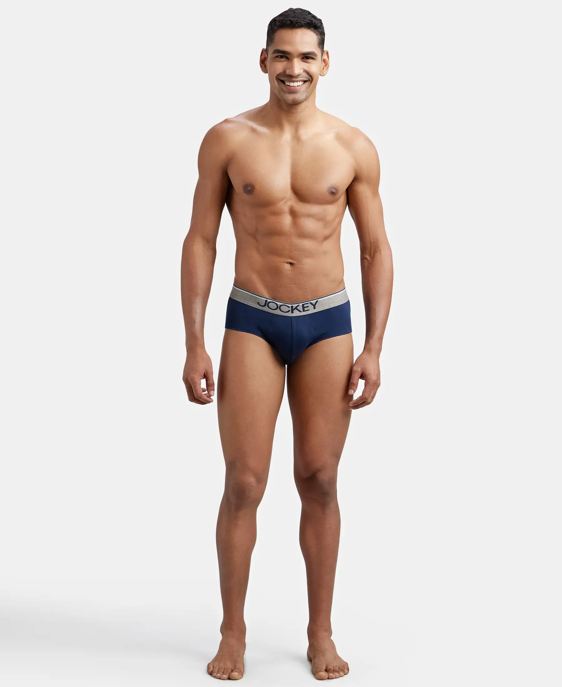 Super Combed Cotton Solid Brief with Ultrasoft Waistband - Deep Navy - Image 4