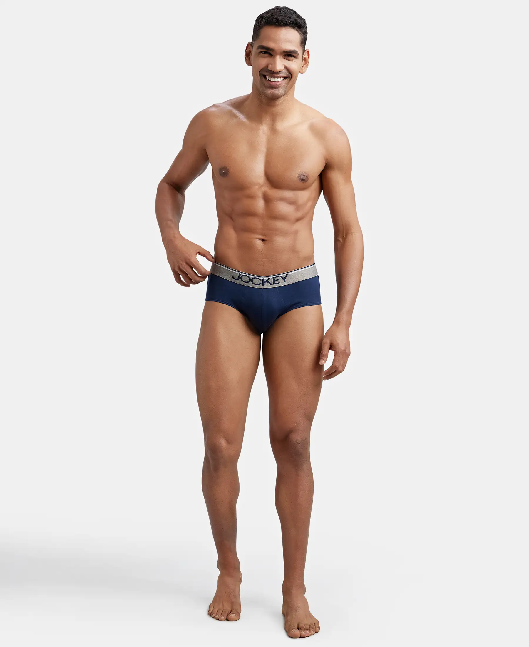 Super Combed Cotton Solid Brief with Ultrasoft Waistband - Deep Navy (Pack of 2) - Image 9