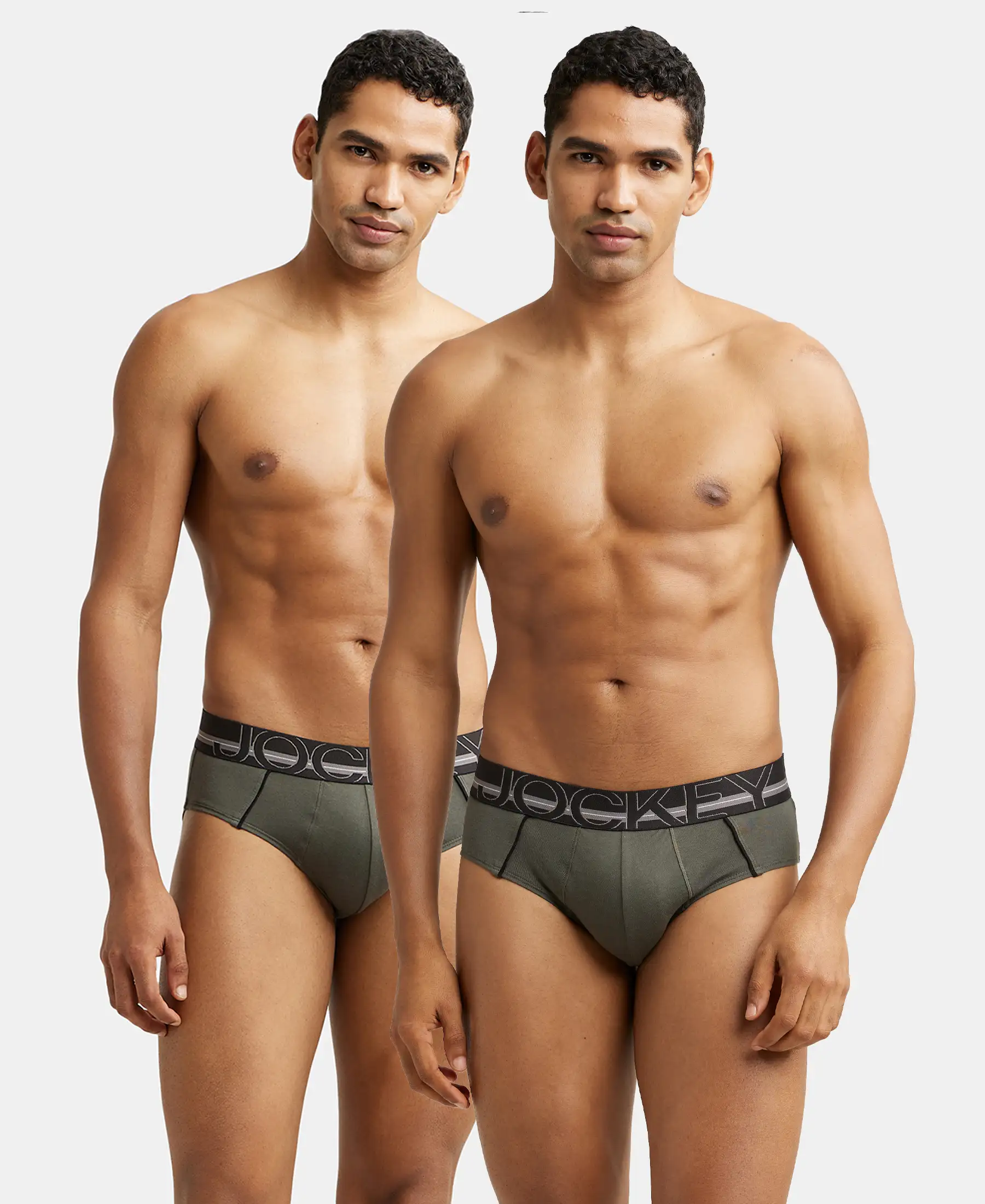 Super Combed Cotton Solid Brief with Ultrasoft Waistband - Deep Olive (Pack of 2) - Image 5