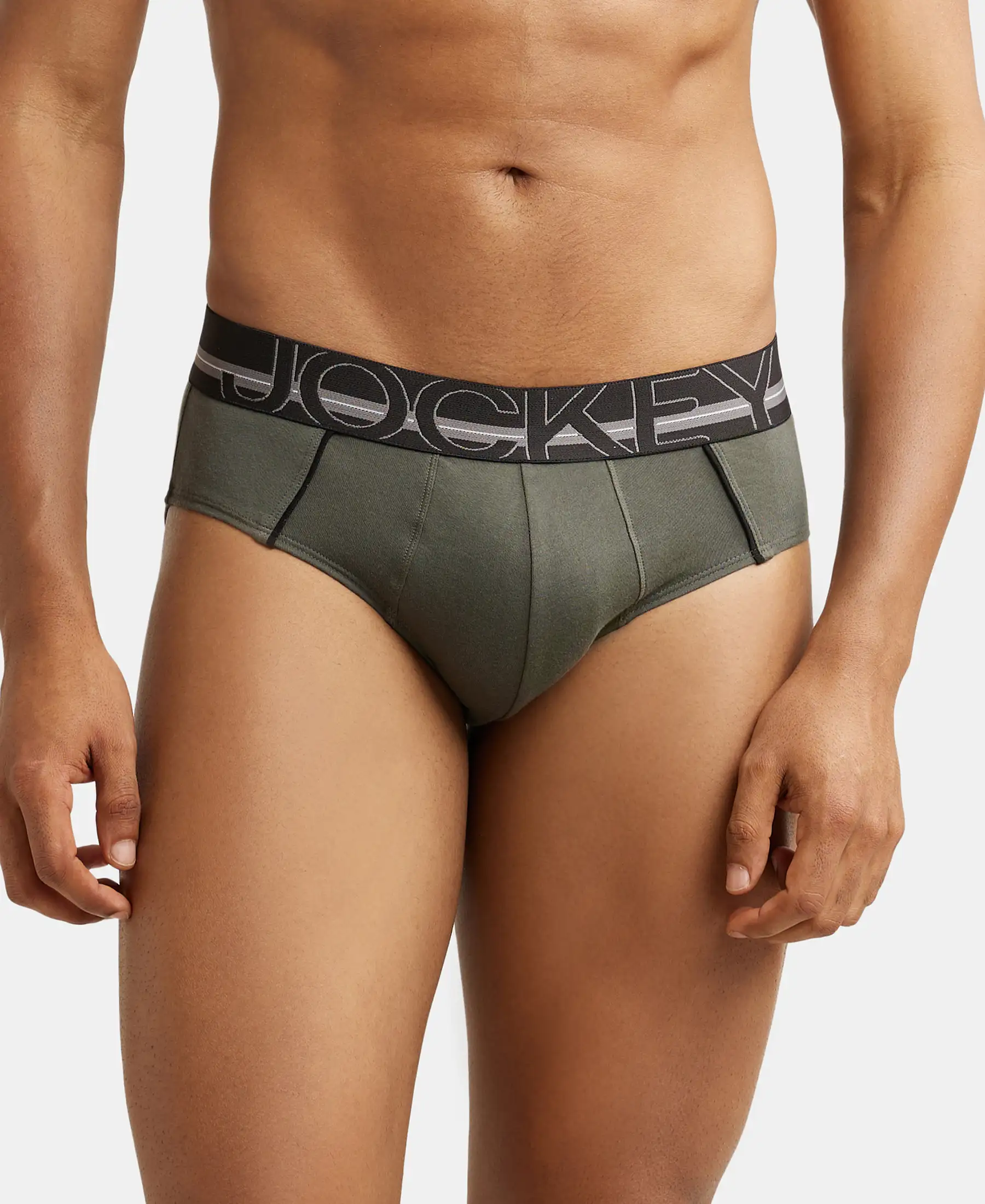 Super Combed Cotton Solid Brief with Ultrasoft Waistband - Deep Olive (Pack of 2) - Image 7