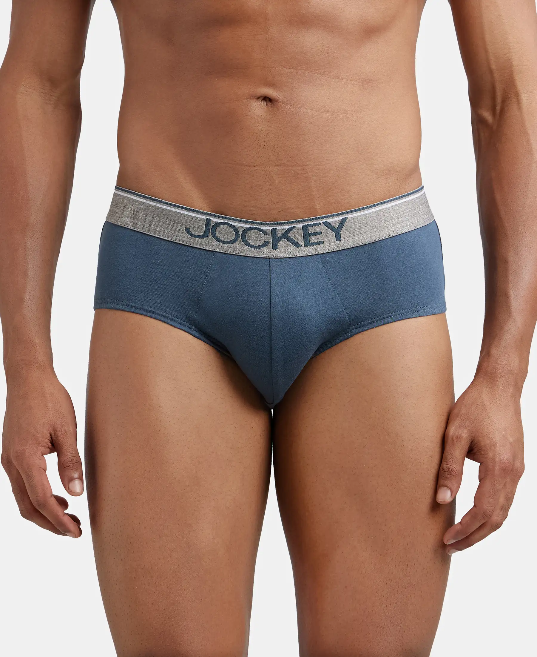 Super Combed Cotton Solid Brief with Ultrasoft Waistband - Deep Slate (Pack of 2) - Image 7