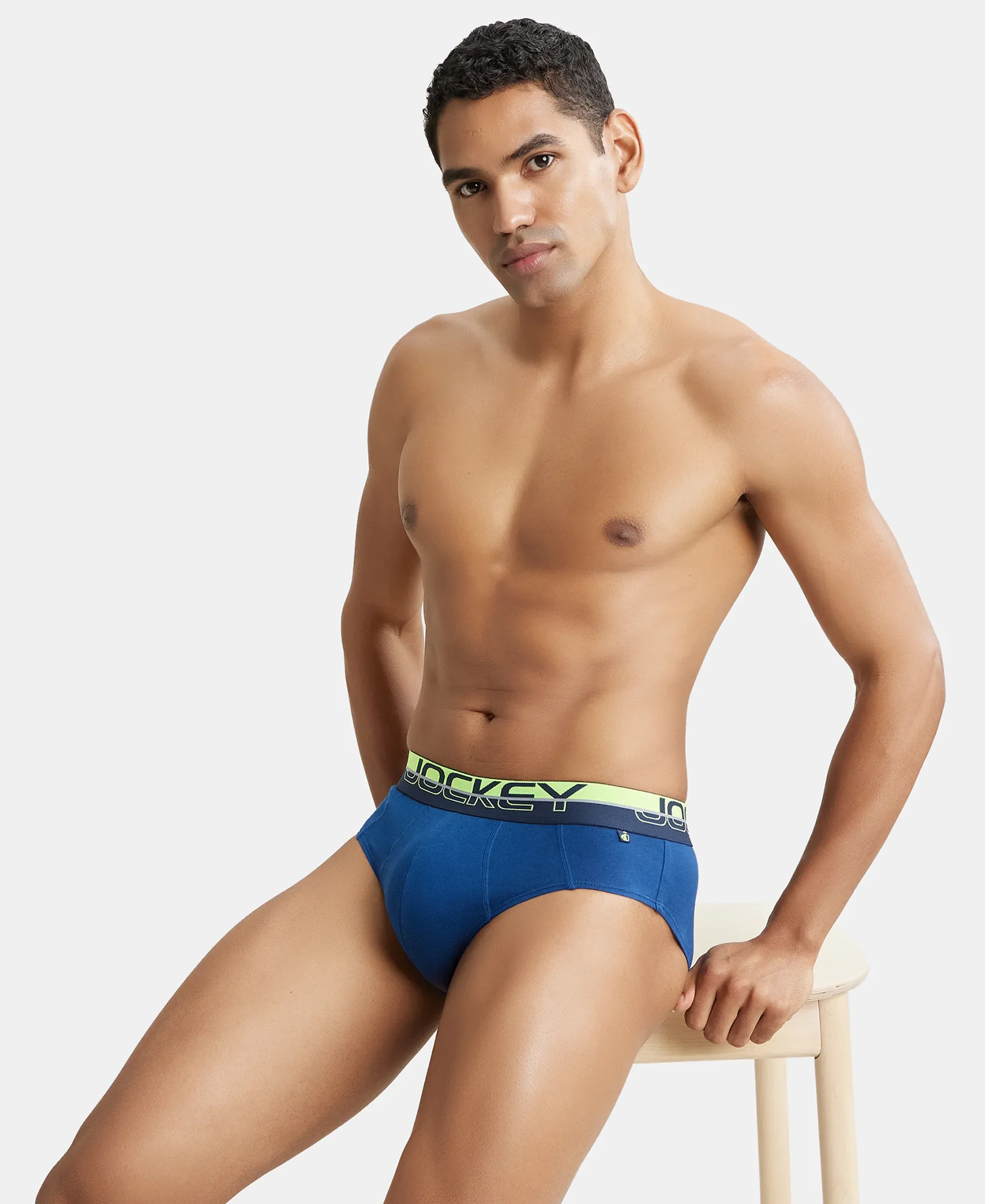 Super Combed Cotton Solid Brief with Ultrasoft Waistband - Estate Blue (Pack of 2) - Image 11